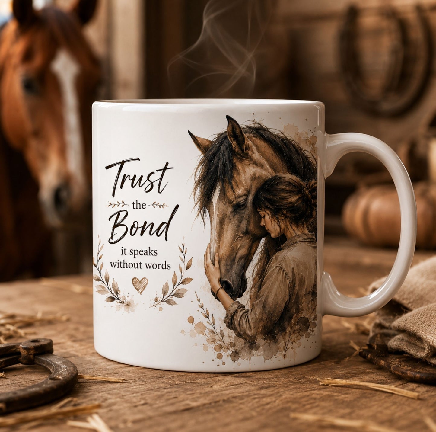 Trust the Bond Horse Mug – Equestrian Coffee Cup for Horse Lovers Mom
