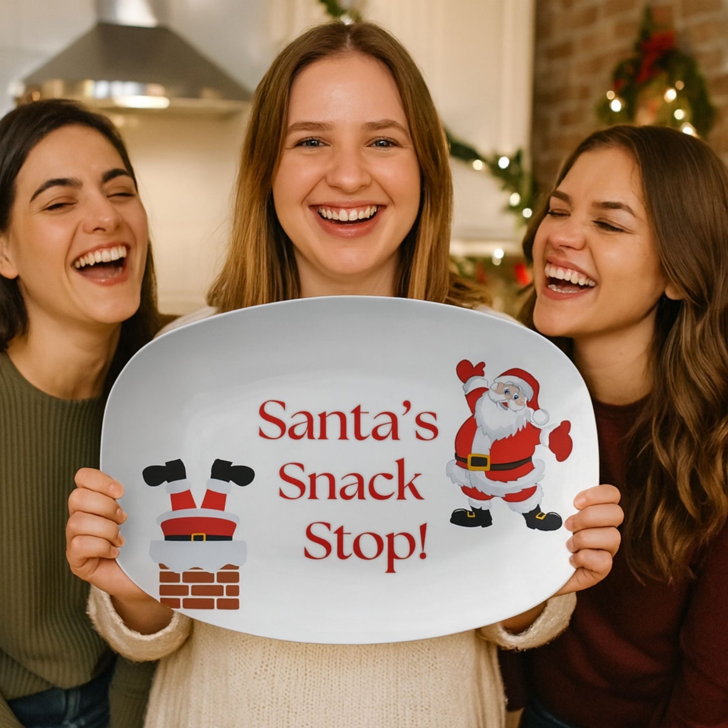 Christmas Serving Tray – Santa Snack Stop Festive Holiday Platter