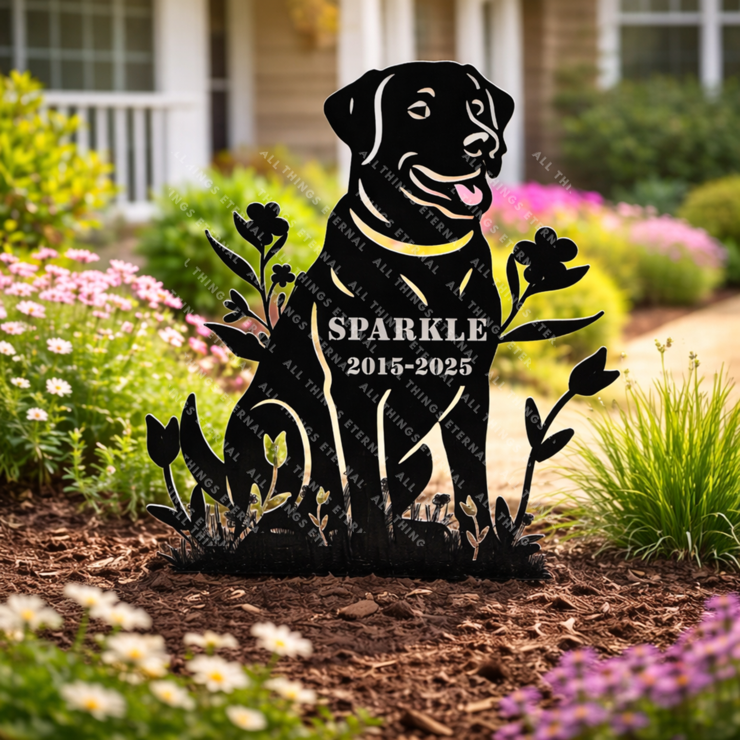 Custom Labrador Dog Memorial Stake – Metal Pet Grave Marker