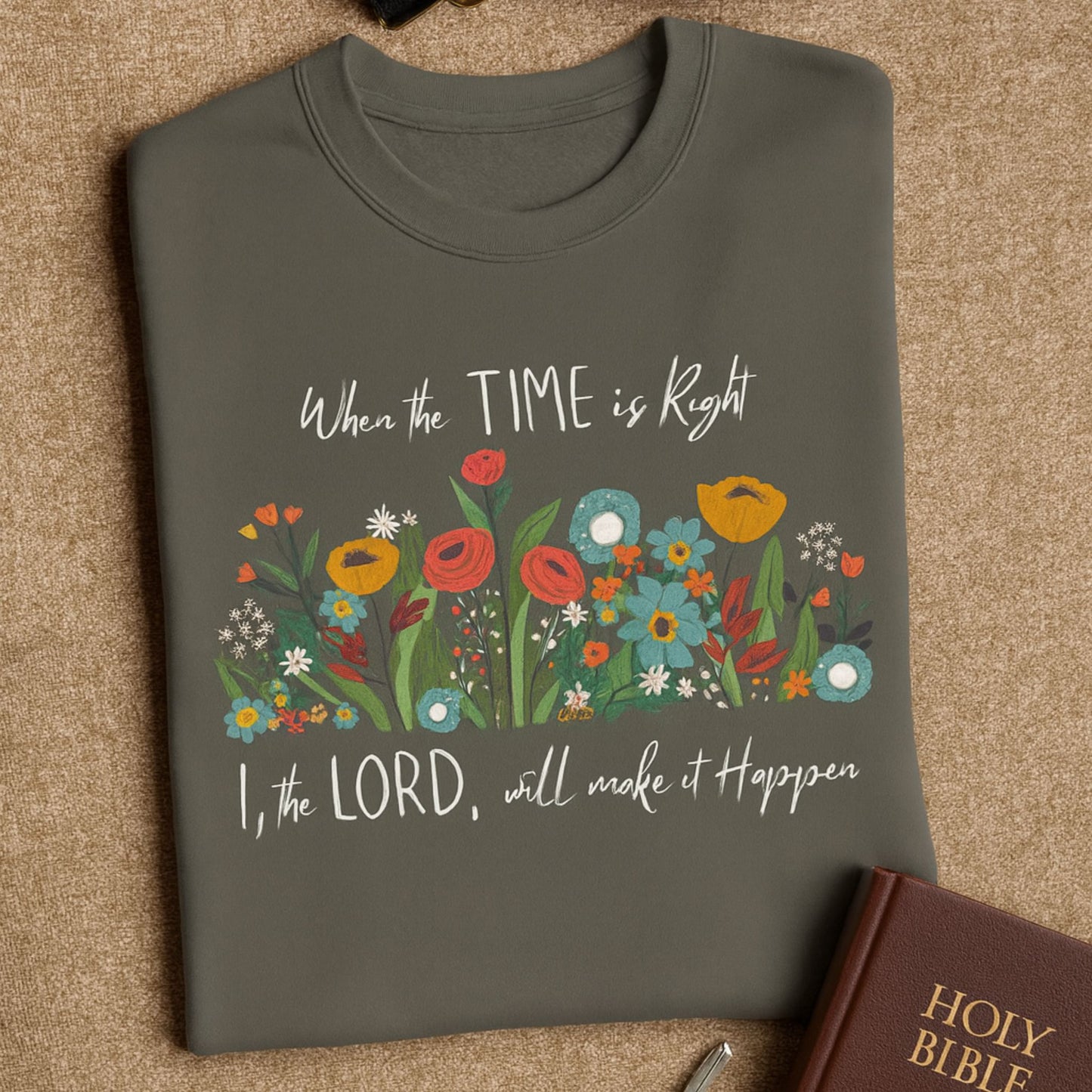 Floral Christian Comfort Colors Sweatshirt | Inspirational Religious Pullover