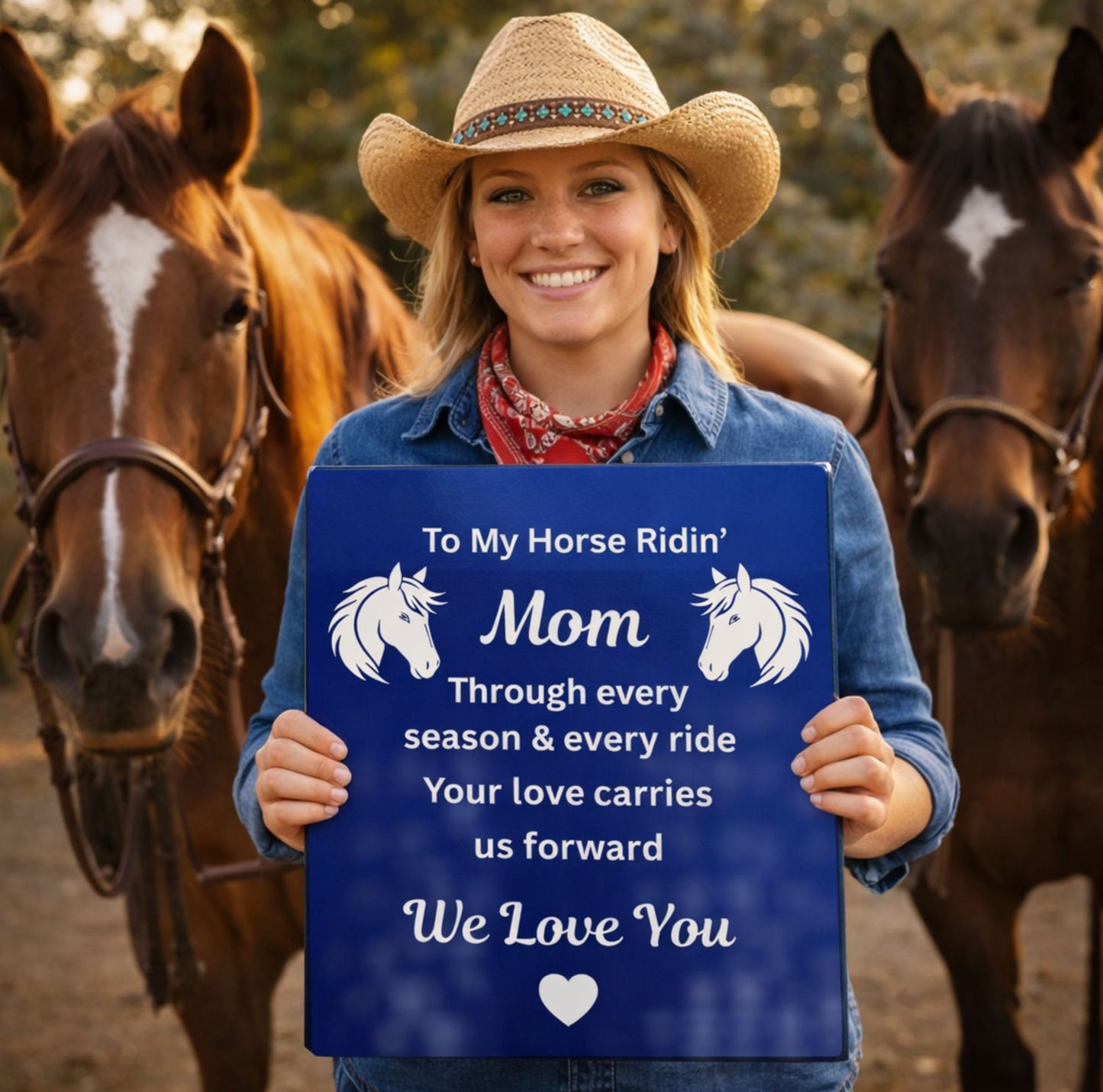 To My Horse Ridin' Mom High Gloss Metal Prints – Mother's Day Gift for Horse Lover Mom