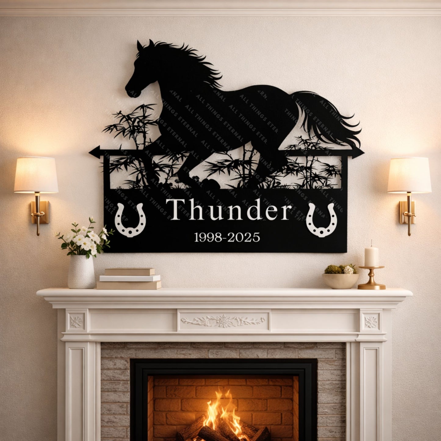 Horse Memorial Metal Wall Art | Equestrian Tribute Home Decor Sign