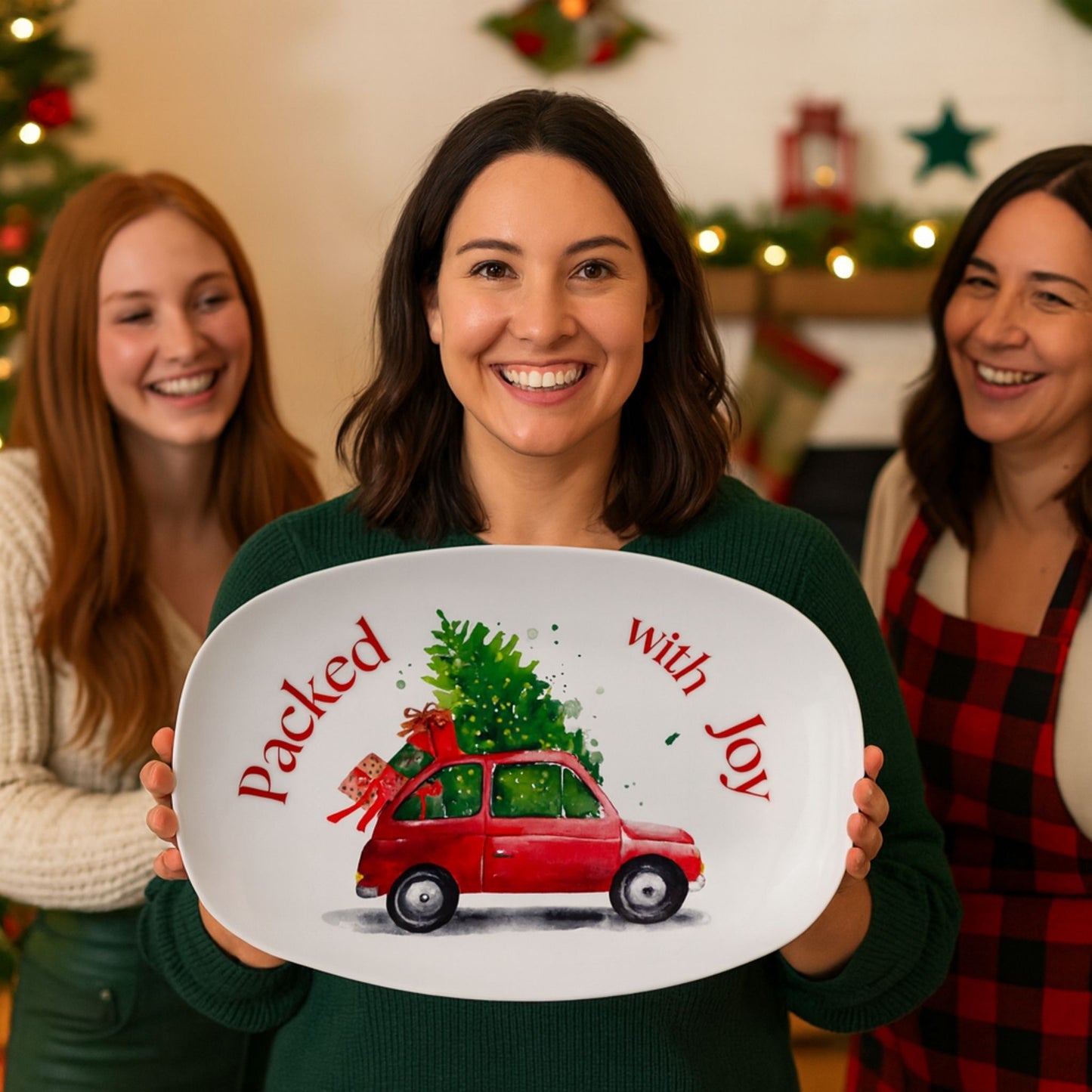 Pack with Joy Christmas Serving Tray – Festive Holiday Platter
