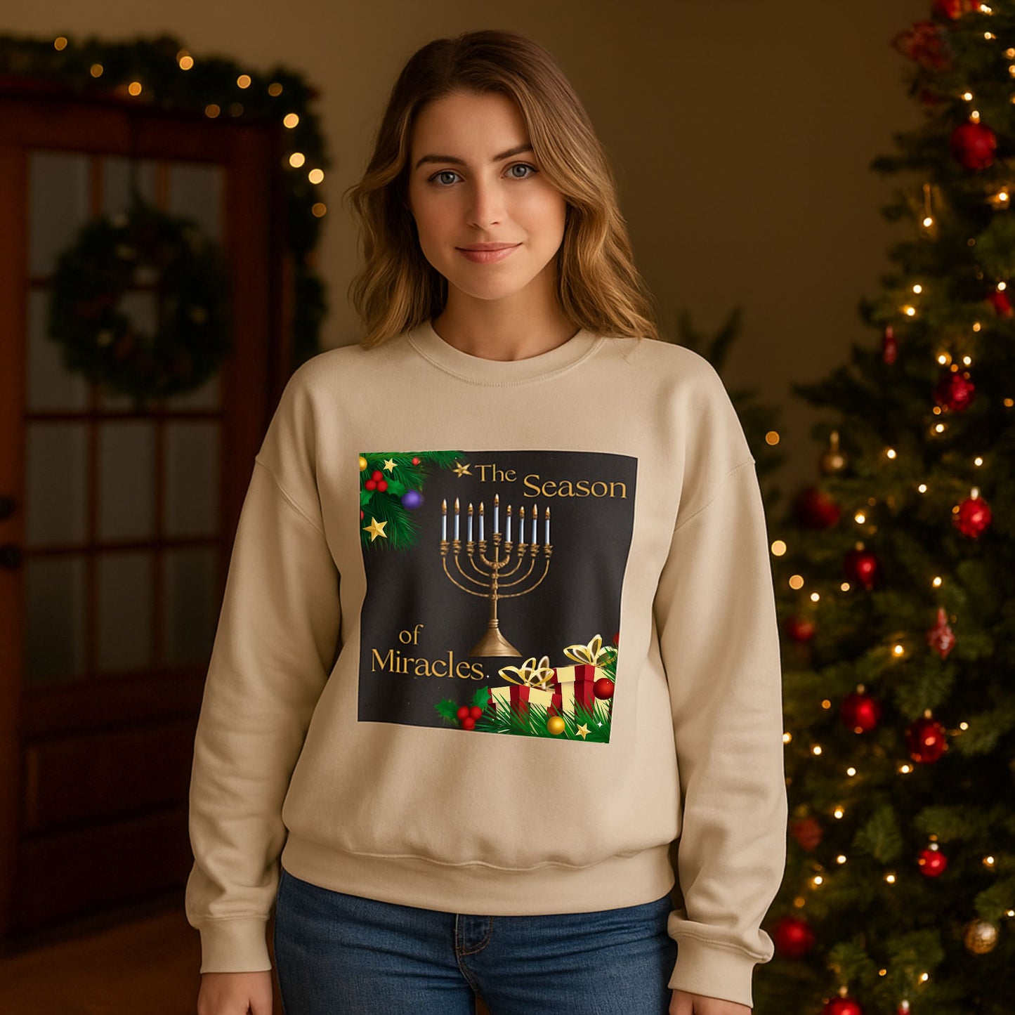 Season of Miracles Sweatshirt | Hanukkah & Christmas Unisex Sweatshirt