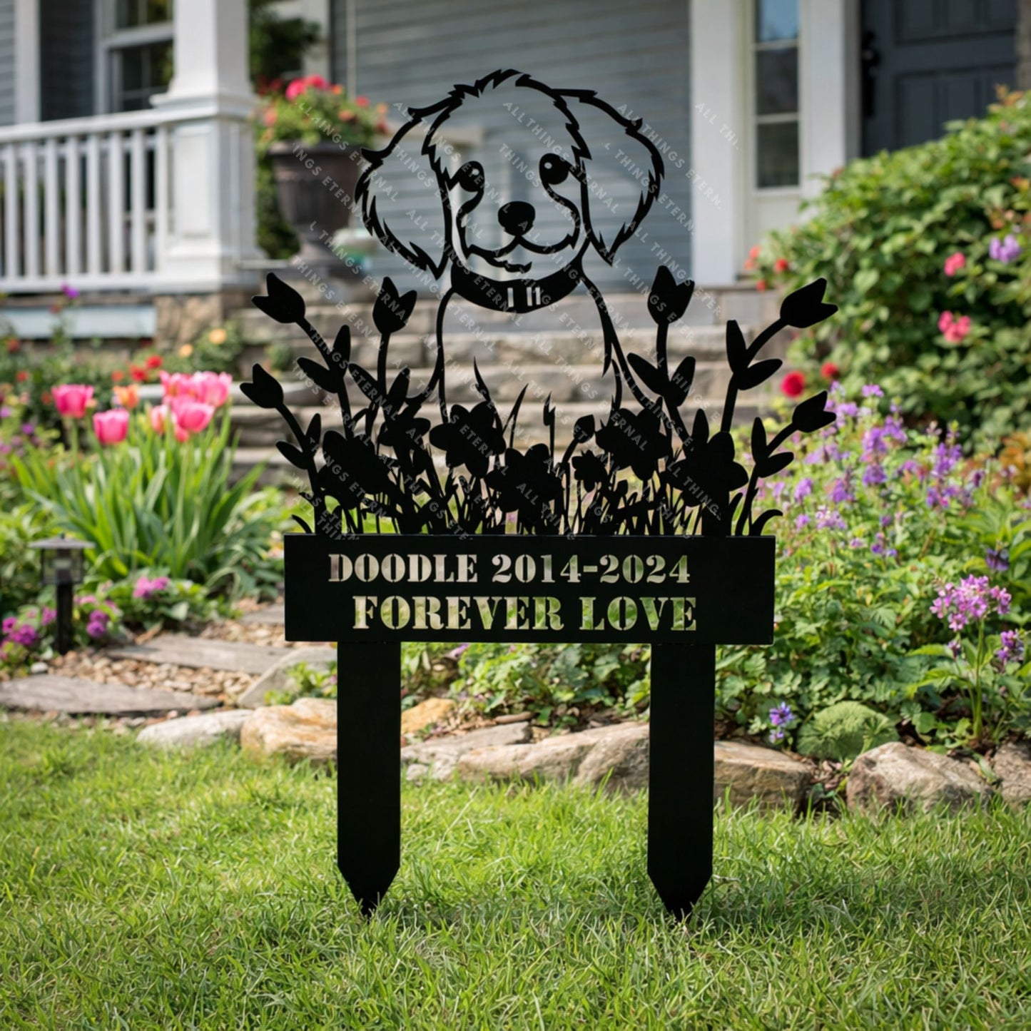 Custom Dog Memorial Sign: Personalized Pet Grave Marker, Outdoor Tribute