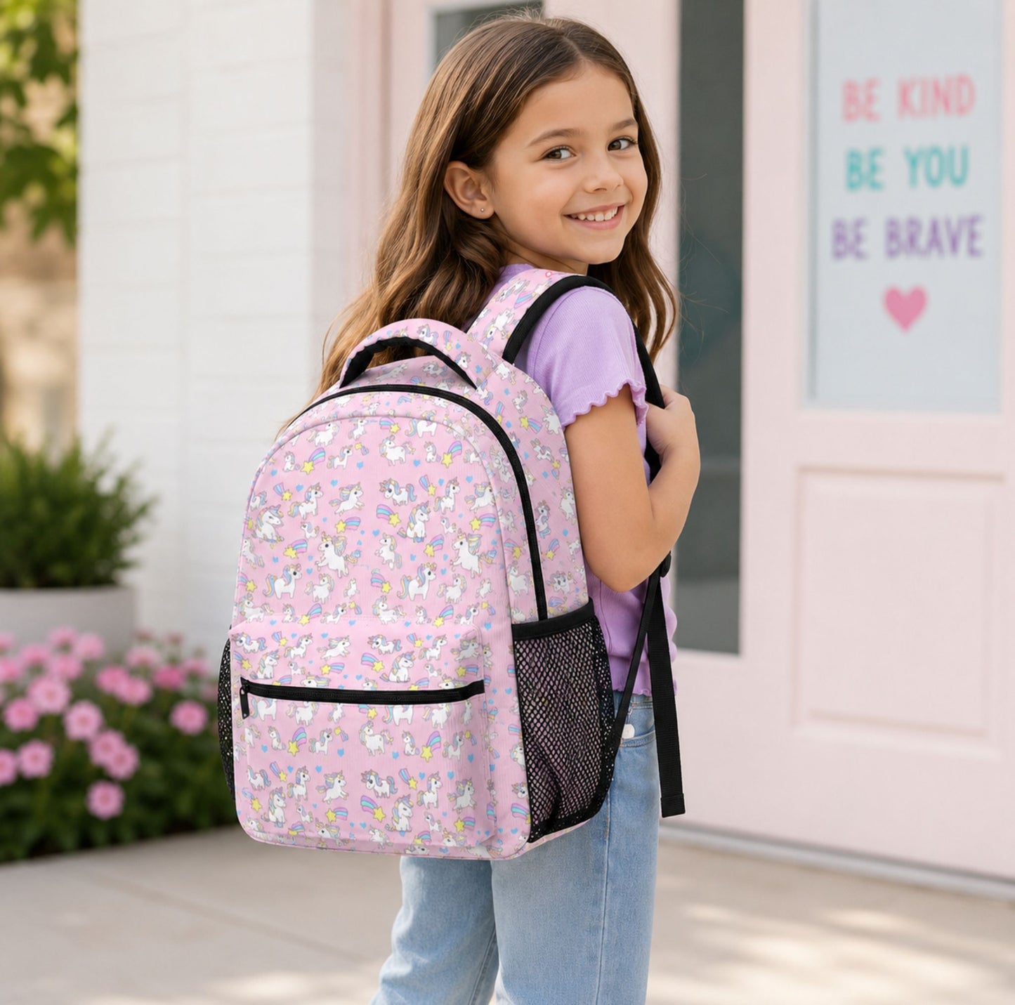 AOP Unicorn Children's Backpack – Cute School Bag for Kids