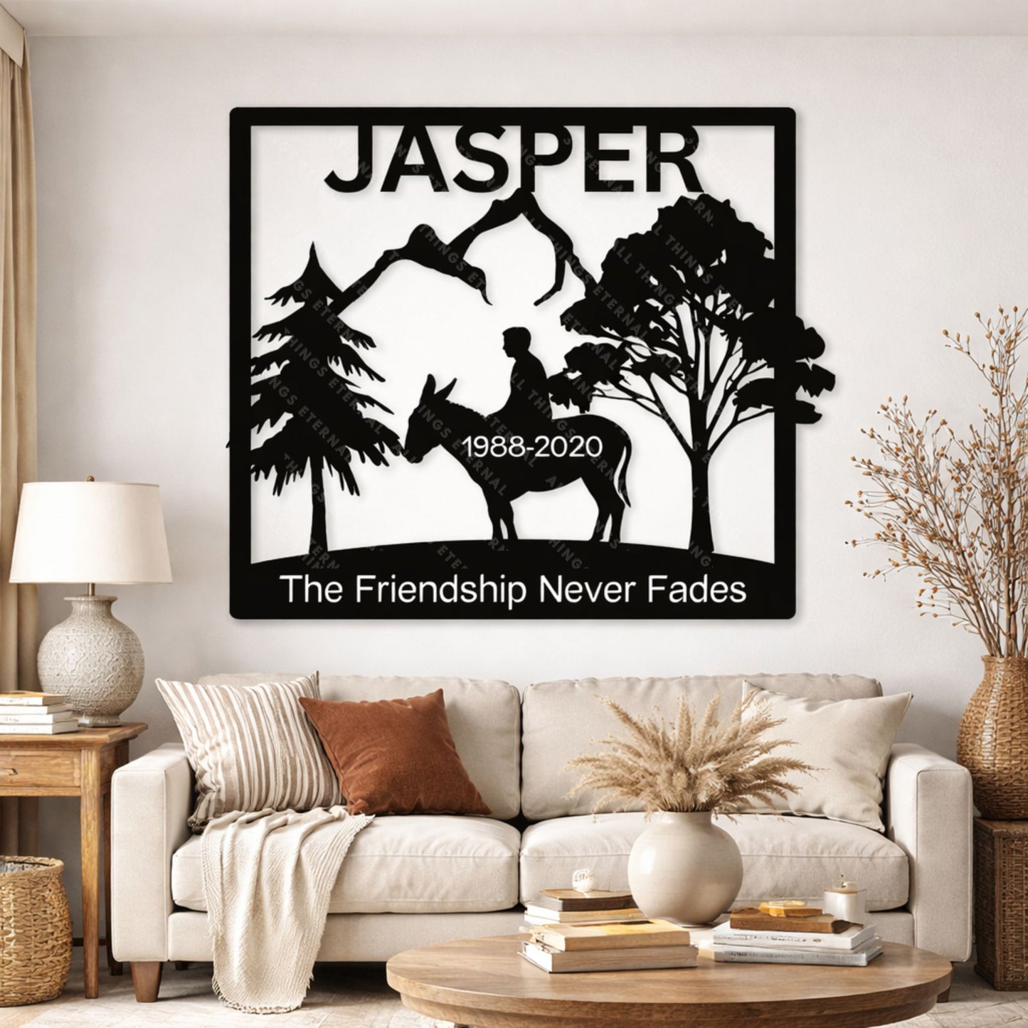 Personalized Donkey Memorial Metal Wall Sign – Custom Farm Animal Art