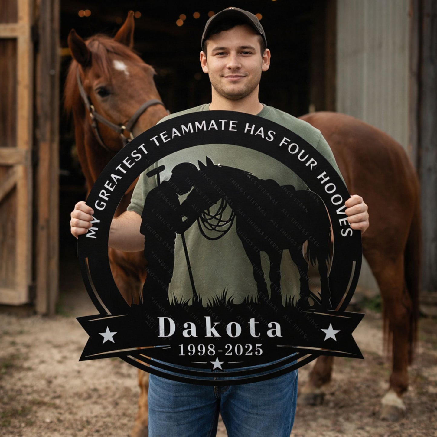 Personalized Polo Player Horse Memorial Metal Sign – Gift for Polo Players