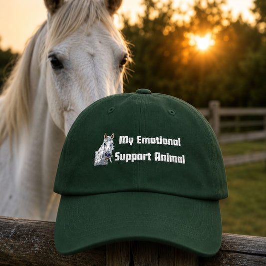Dad Cap - My Emotional Support Animal ' Embroidered White Baseball Hat