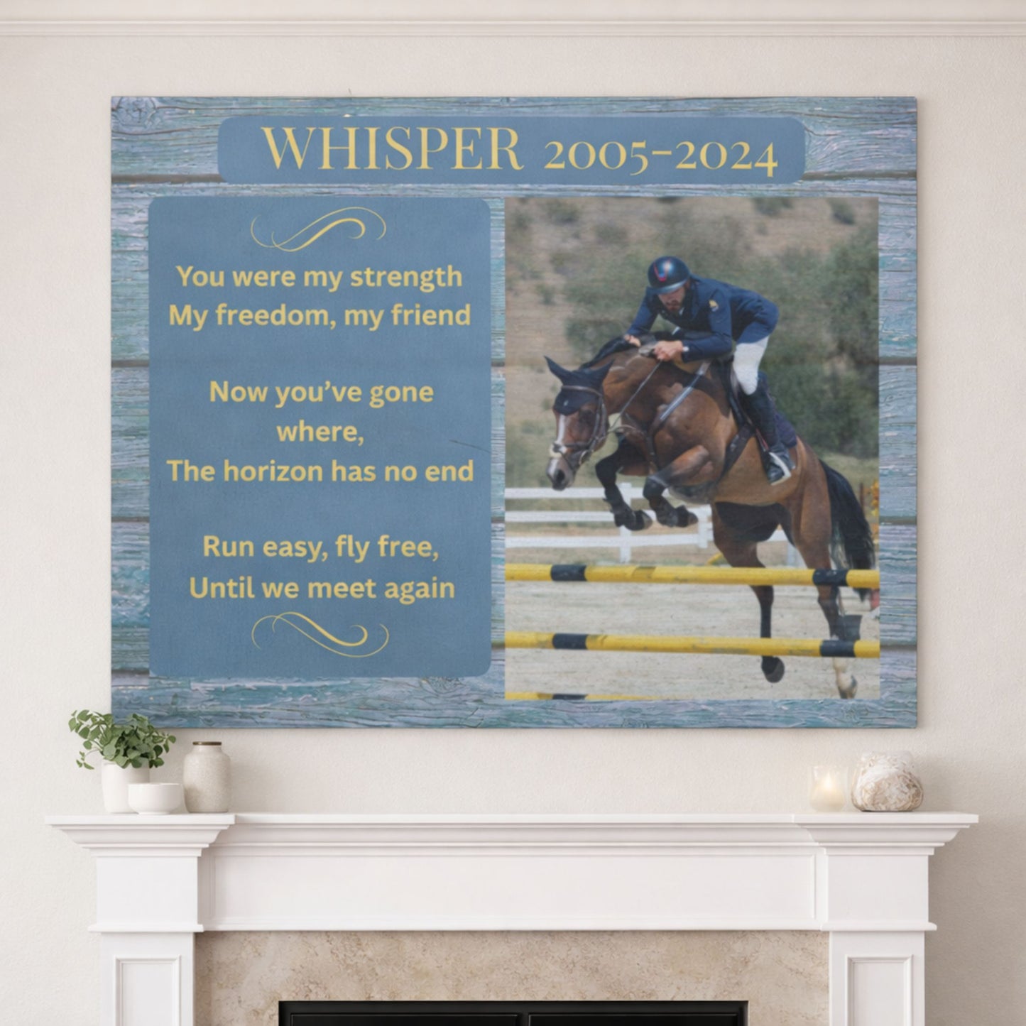 Custom Horse Memorial Canvas with Photo – Riding Companion Tribute Gifts