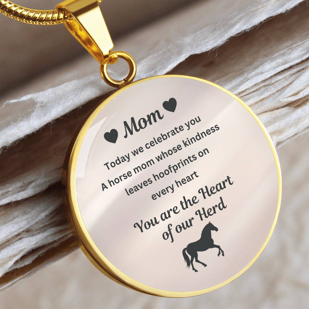 Horse Mom Necklace Gift – Heart Of Our Herd Jewelry for Mother’s Day