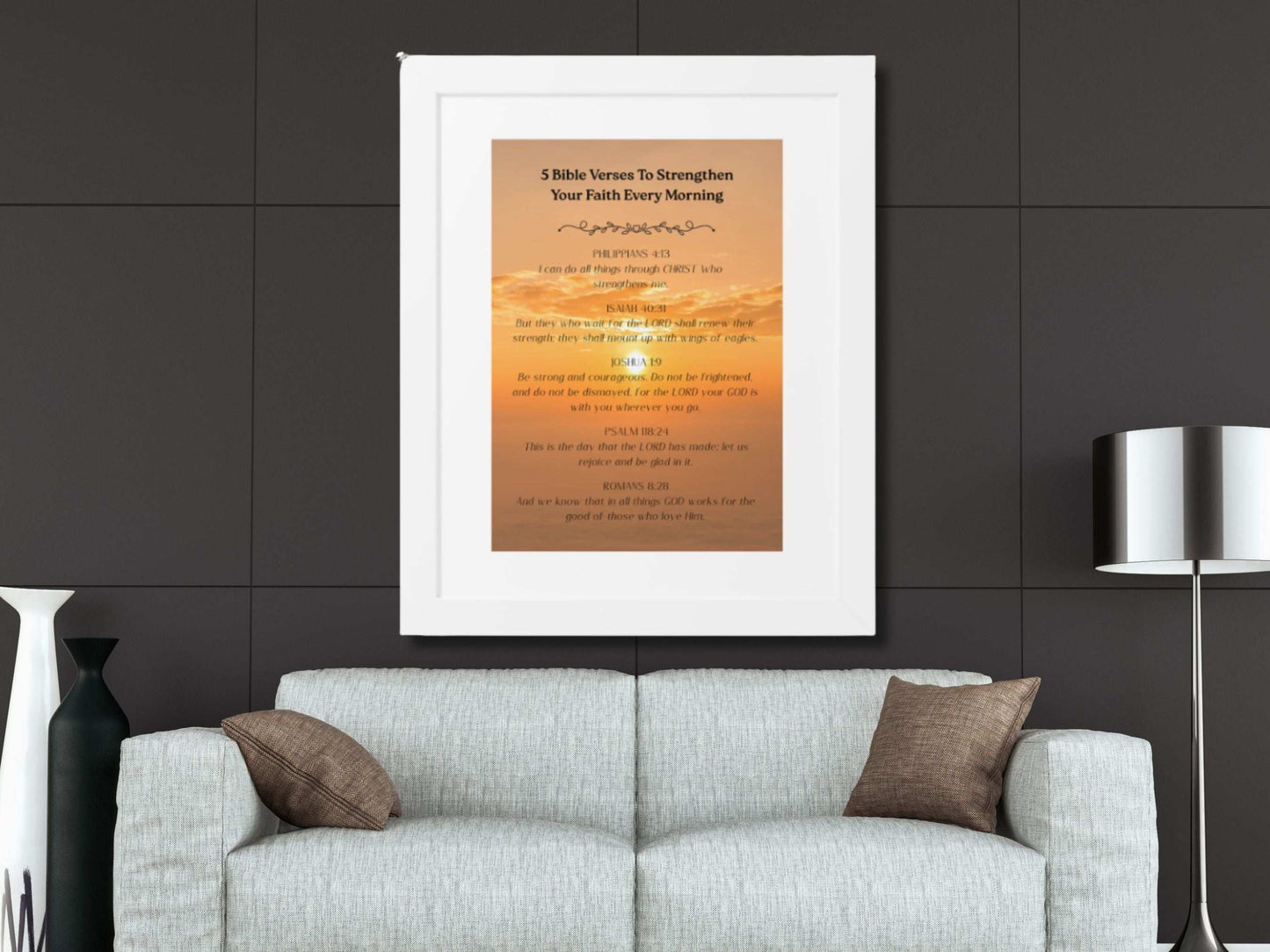 Christian Wall Art with Frame Included- Scripture Home Decor