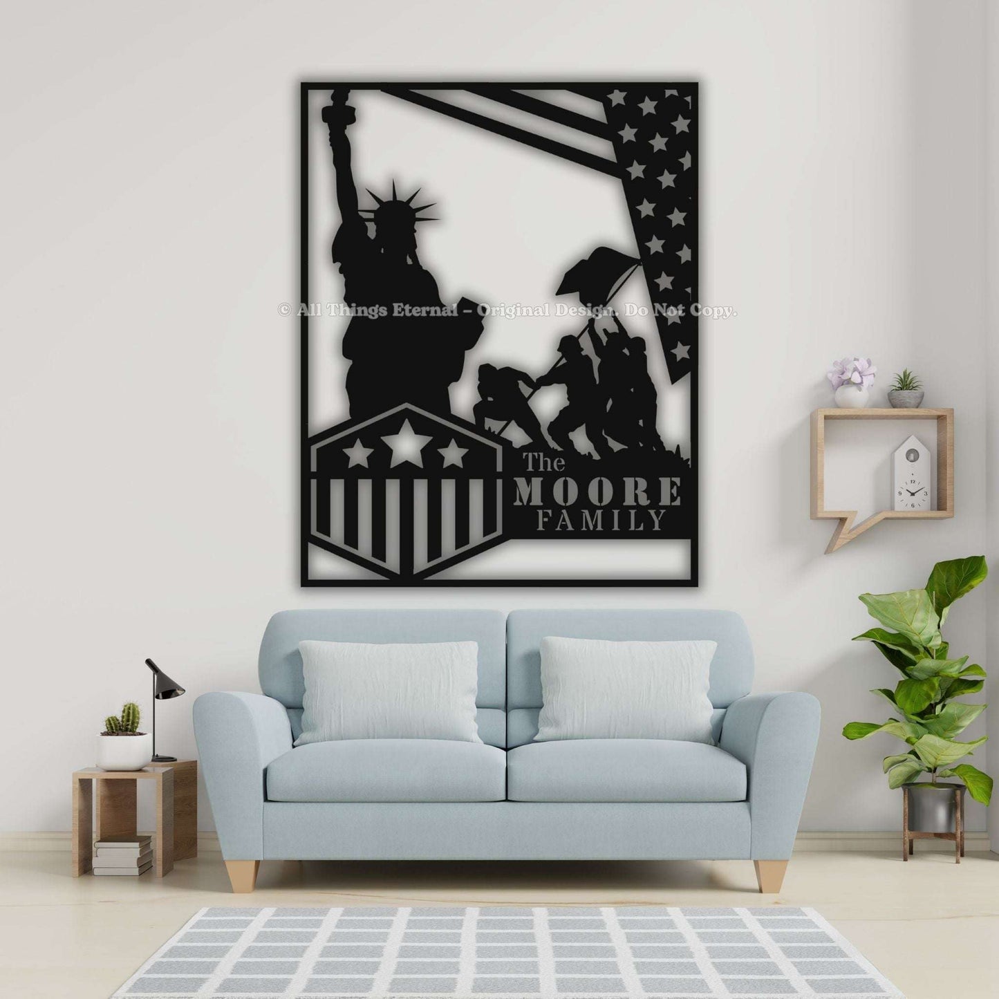 Custom Patriotic Metal Sign - Independence Day Gift for Veterans