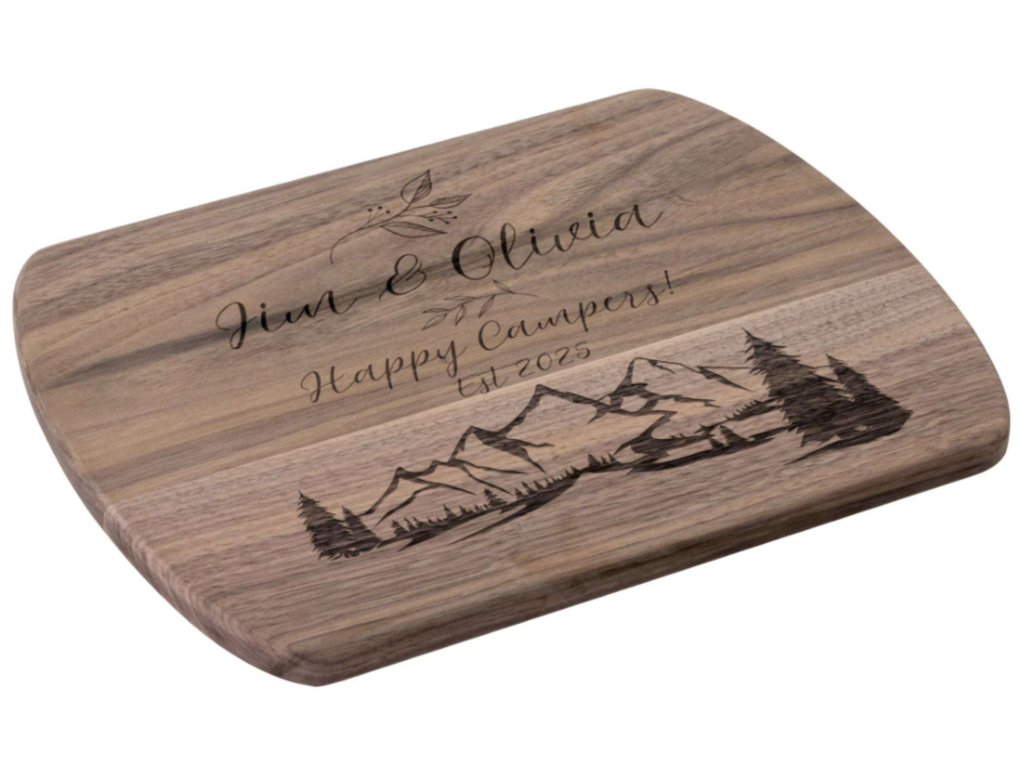 Personalized Camping Couple Cutting Board – Happy Campers Wedding Gifts