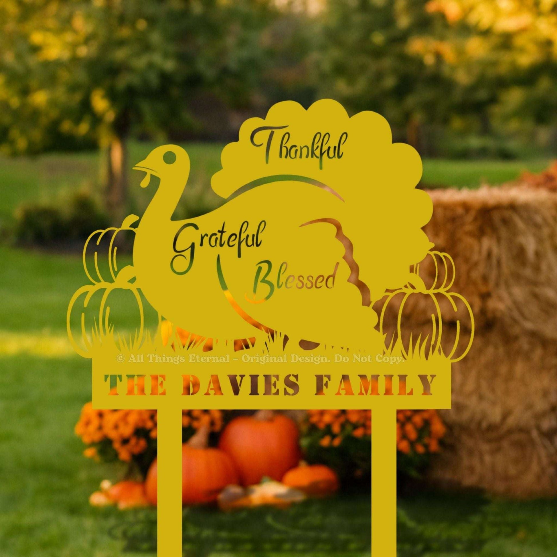 Thankful Grateful Blessed Fall Yard Decoration