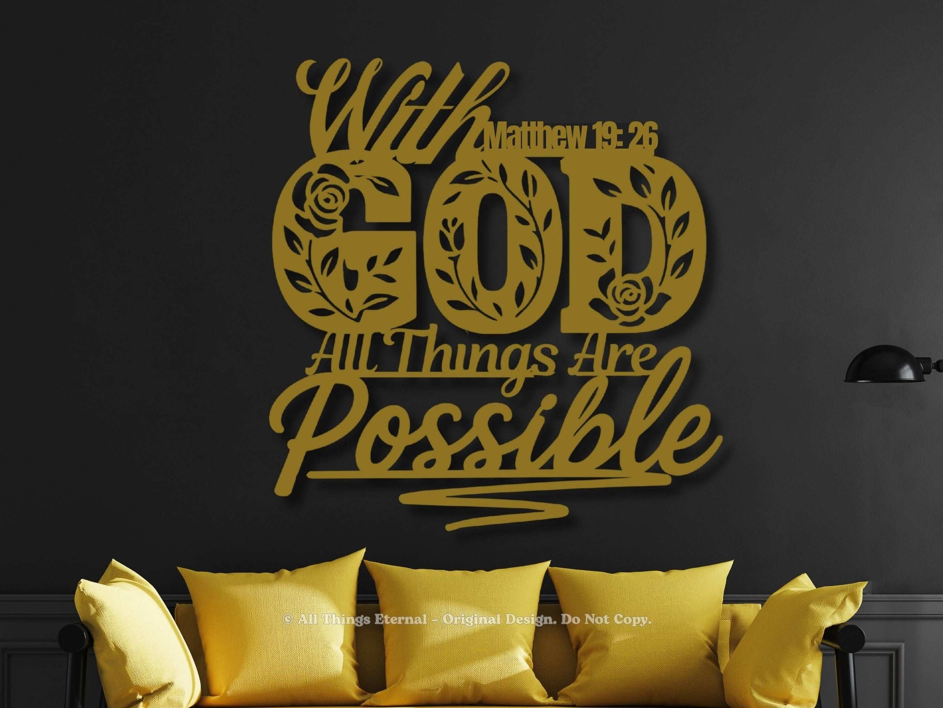 Matthew 19:26 Christian Metal Sign – Inspirational Scripture Wall Decor Gift