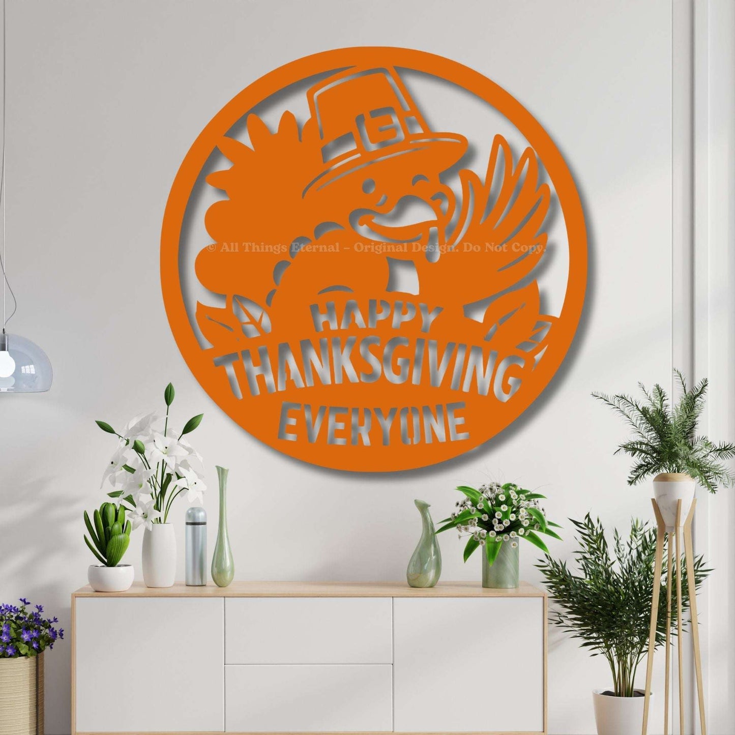 Happy Thanksgiving Sign - Turkey Metal Wall Art Décor for Home