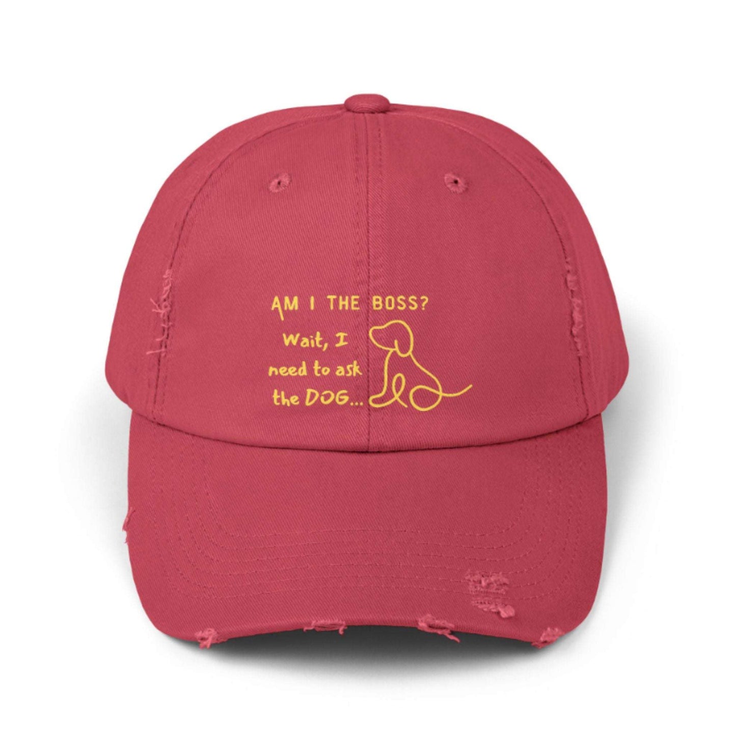 Funny Dog Owner Distressed Baseball Cap - Embroidered Hat  For Dog Lovers