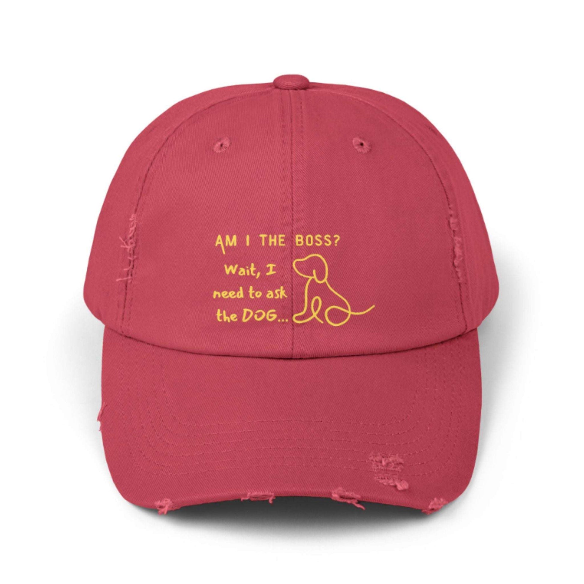 Funny Dog Owner Distressed Baseball Cap - Embroidered Hat  For Dog Lovers