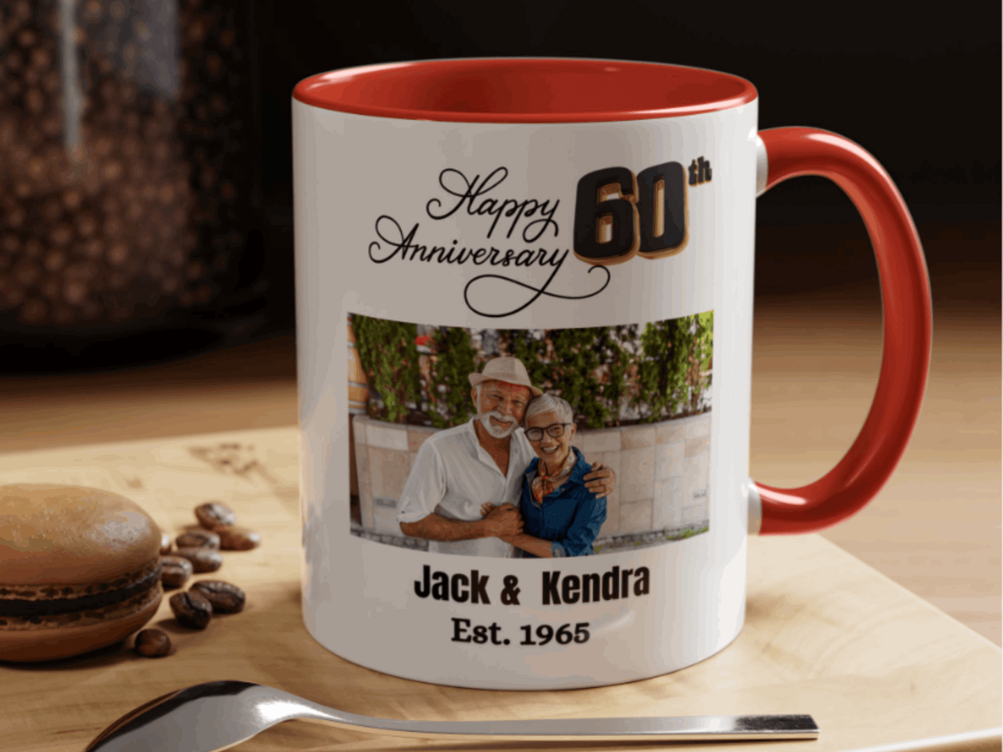 Custom 60th Anniversary Photo Mug Wedding Gifts