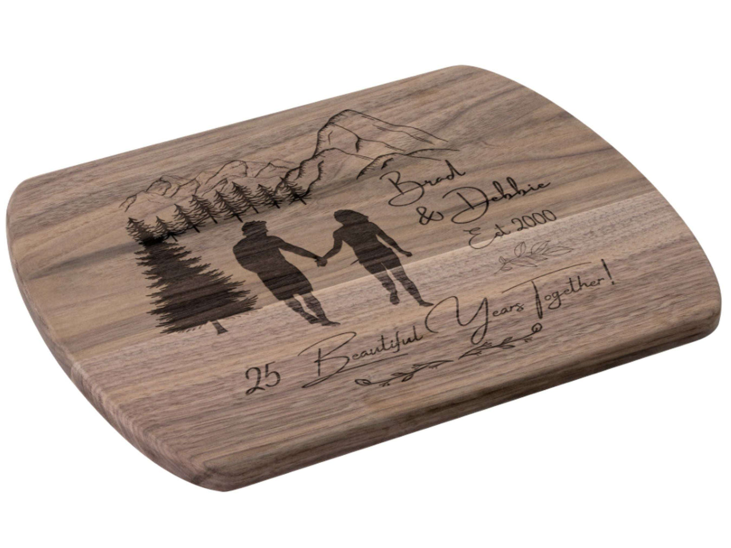 Personalized 25 Years Together Cutting Board- Custom Anniversary Gift for Couple Outdoorsy