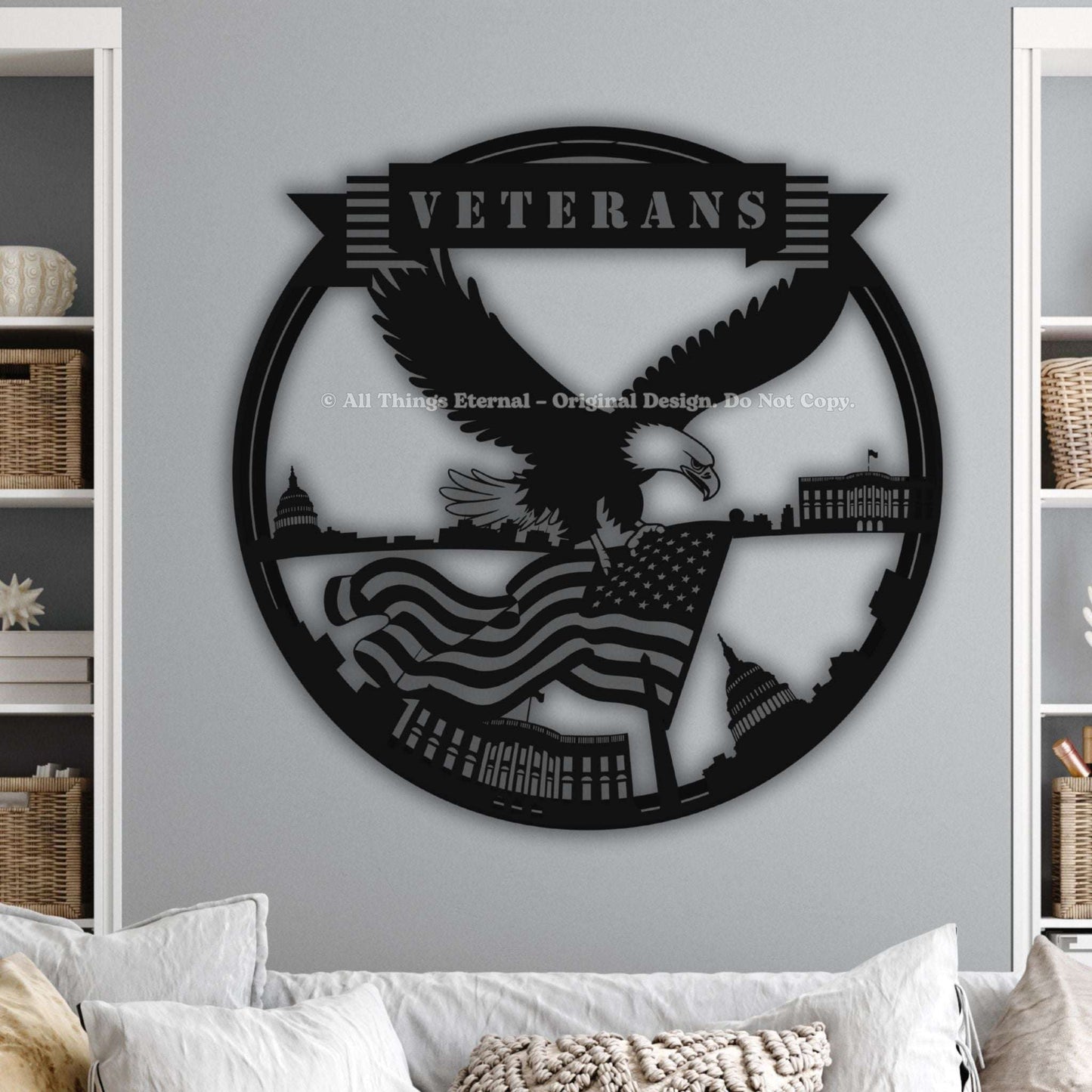 Custom Name Veterans Metal Wall   Hanging Art  Sign-Veterans Day Gift