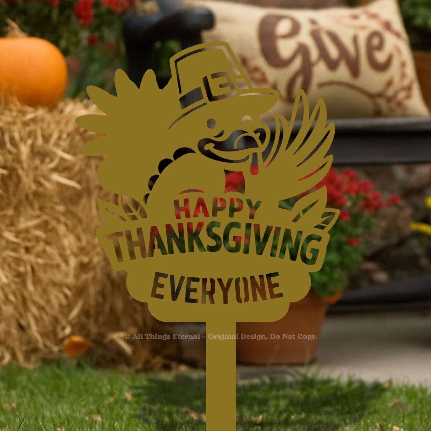 Thanksgiving Metal Yard Sign - Custom Autumn Porch Sign