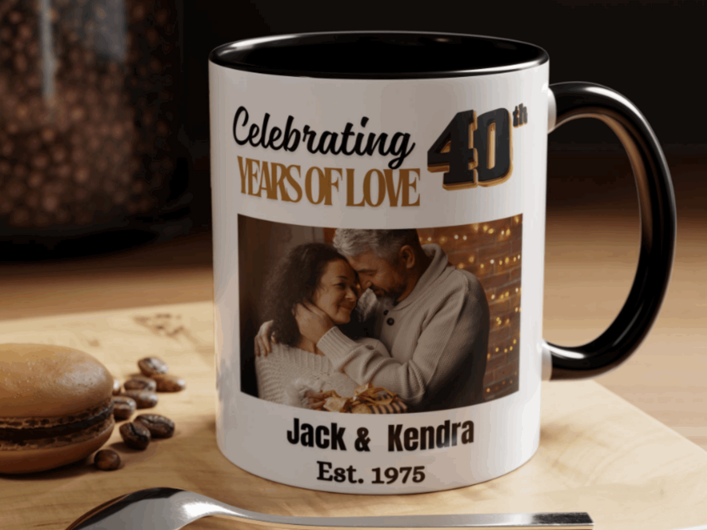 Personalized 40th  Wedding Anniversary  Photo Coffee Mug