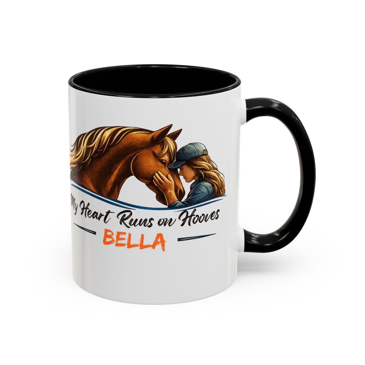 Personalized Two-Tone Horse Coffee Mug – My Heart Runs on Hooves