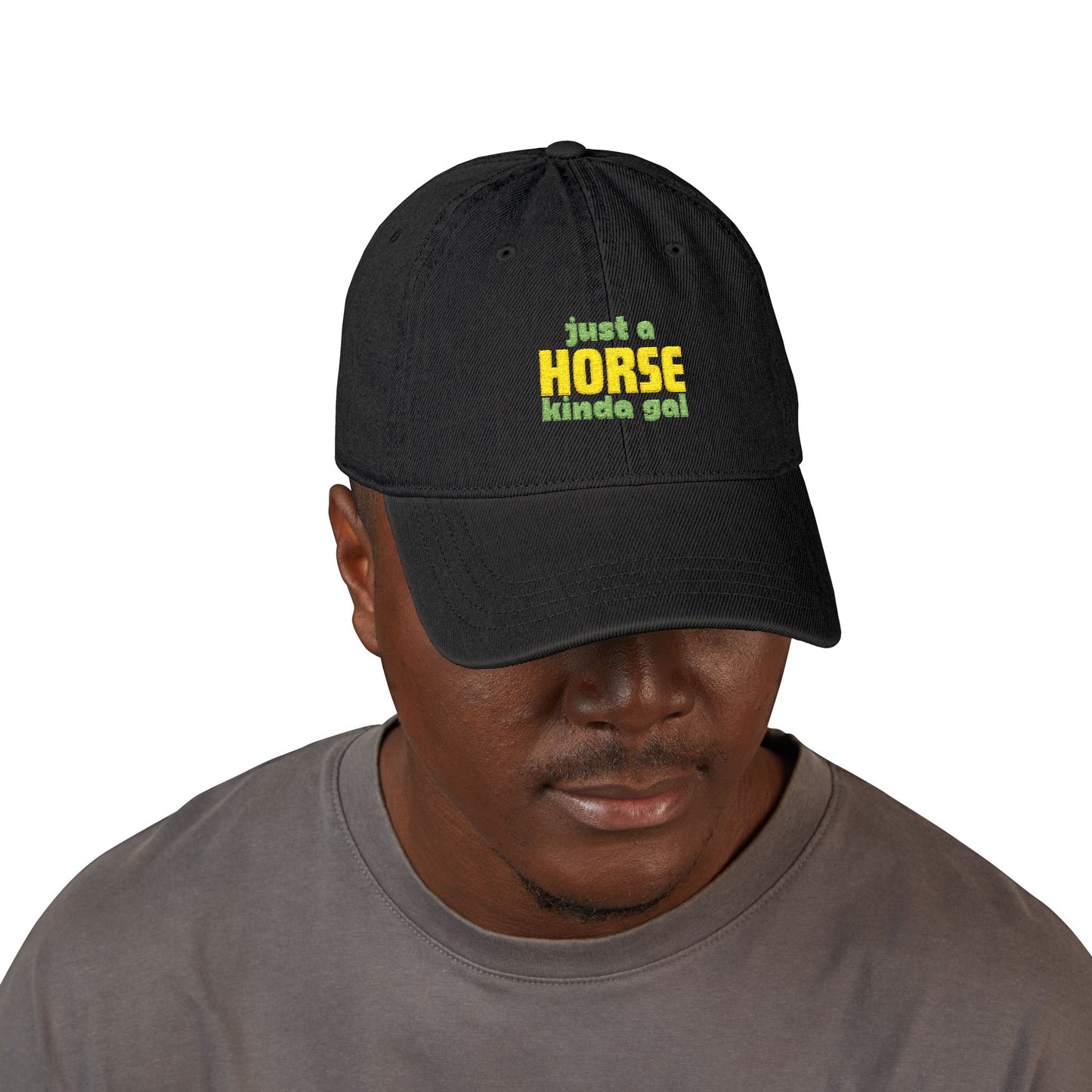 Just a Horse Kinda Gal Denim Hat — Embroidered Casual Baseball Cap for Horse Lovers