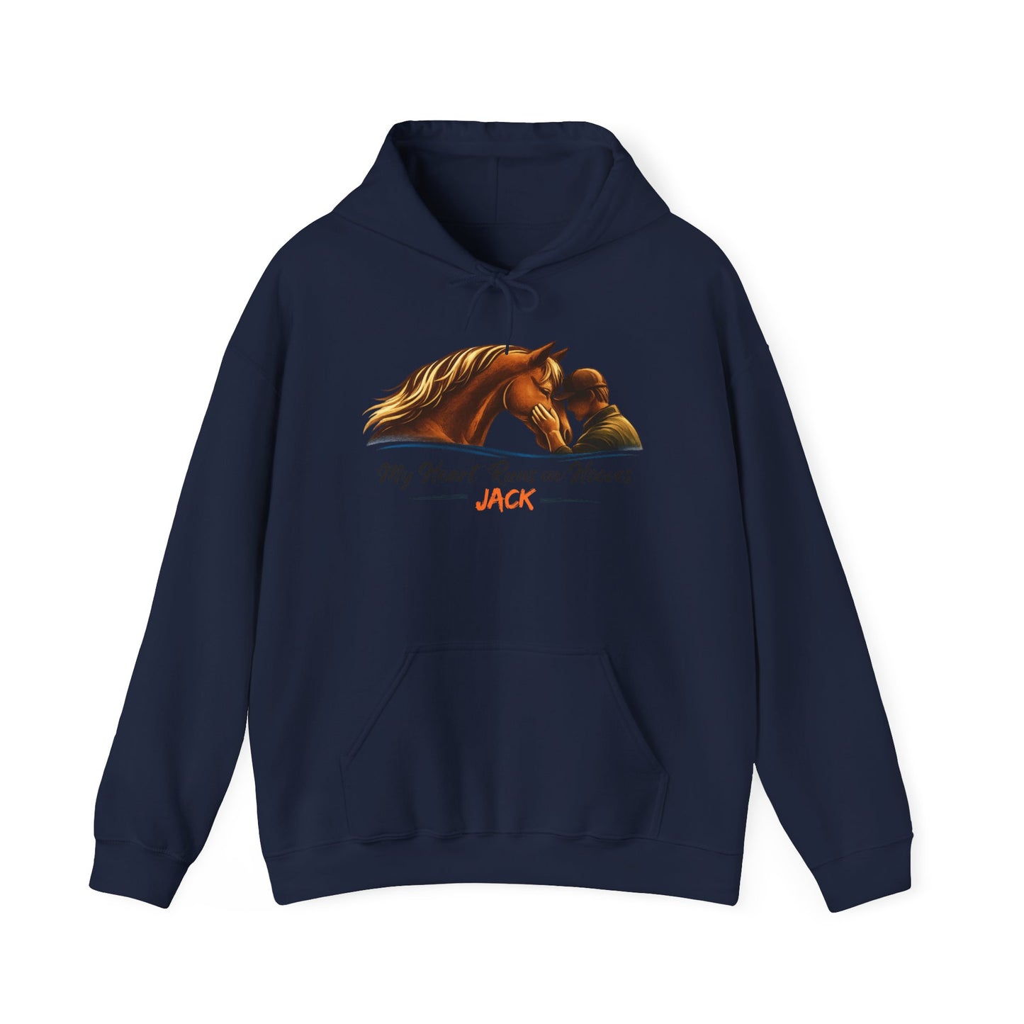 Personalized My Heart Runs on Hooves Hoodie for Men