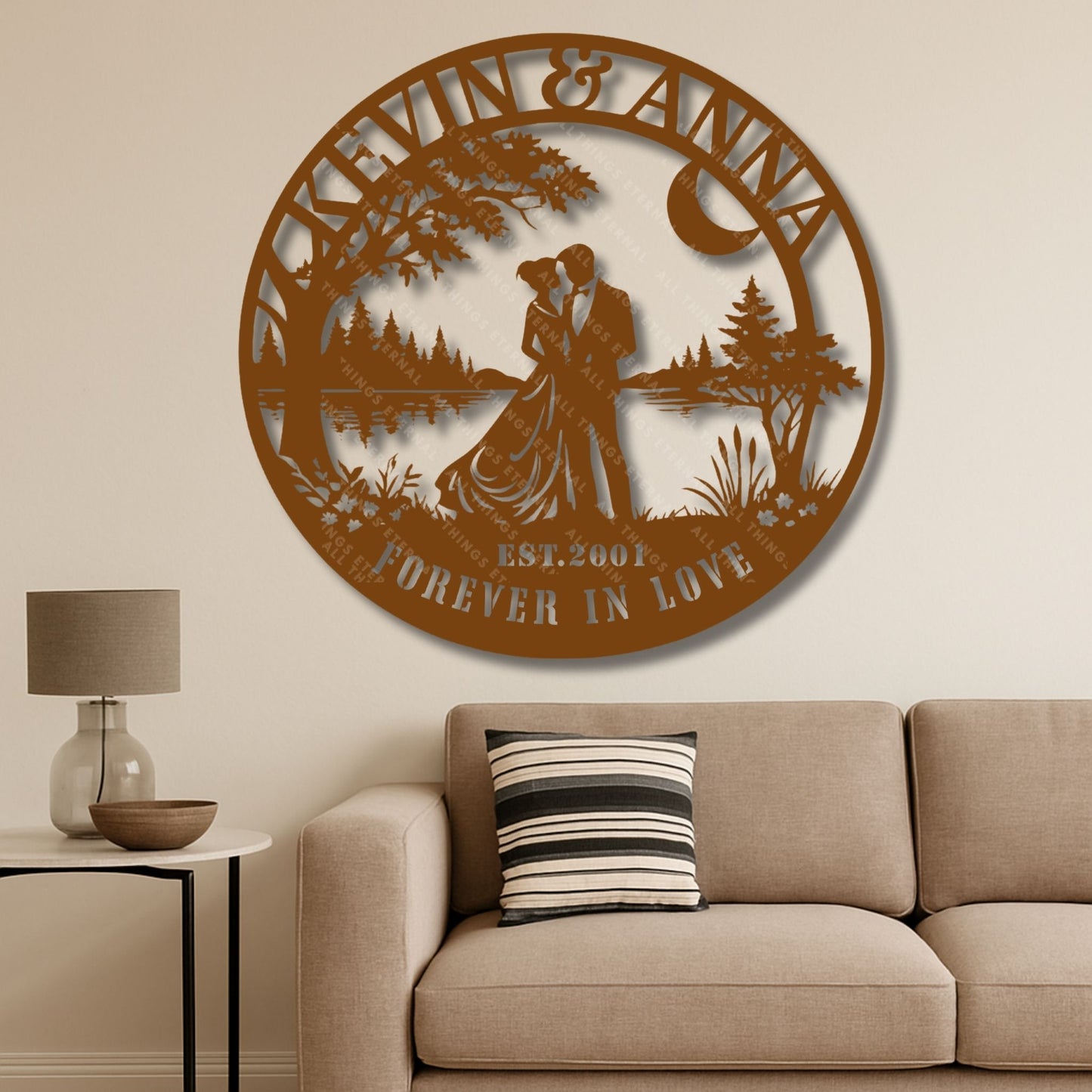 Personalized Wedding Metal Sign – Custom Couple Name Wall Art