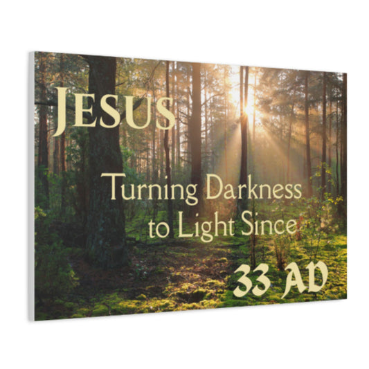 Jesus Turning Darkness to Light Canvas | Christian Christmas Wall Art
