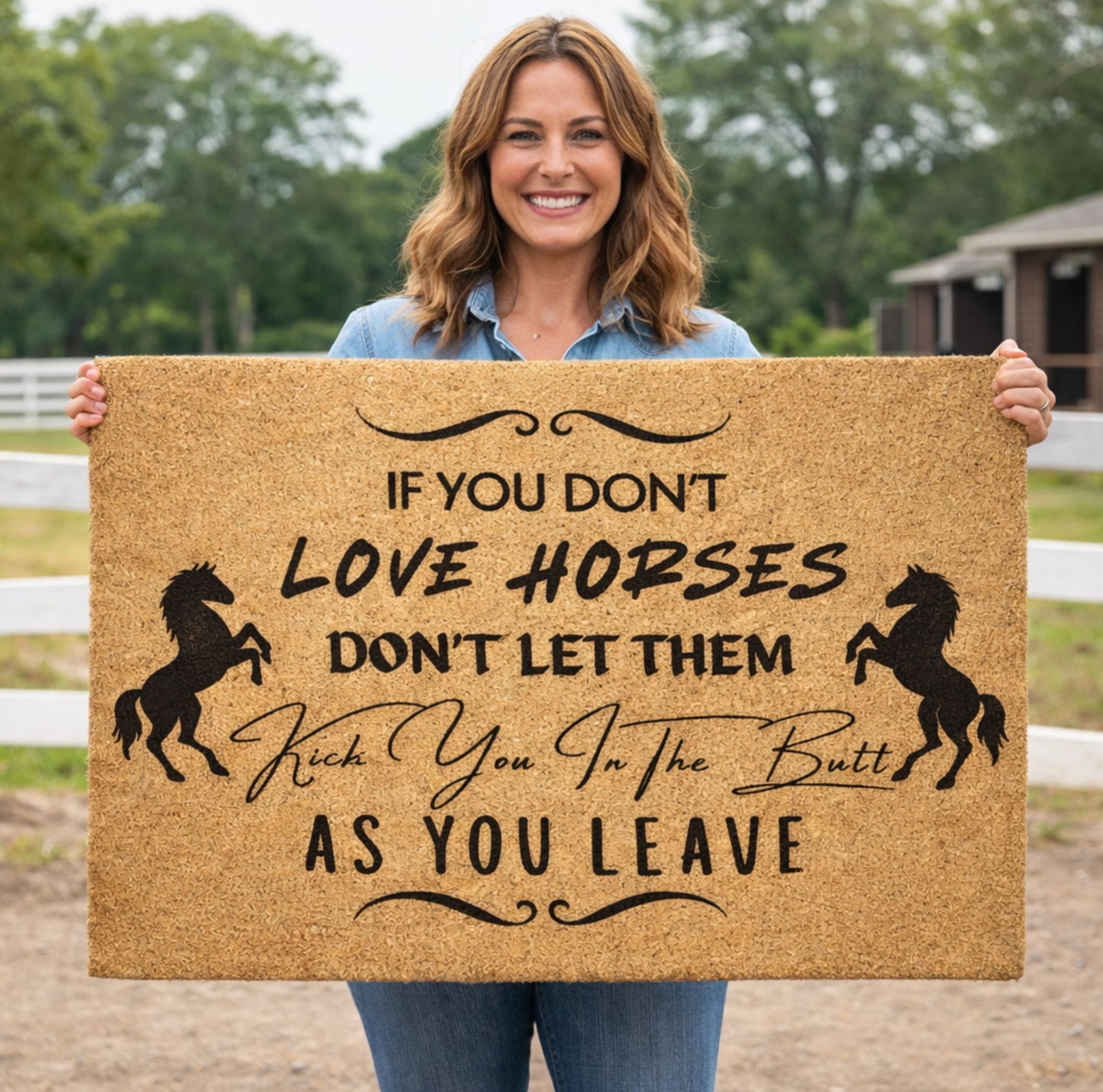 Funny Horse Doormat Gift for Horse Lovers Farmhouse Entry Rug
