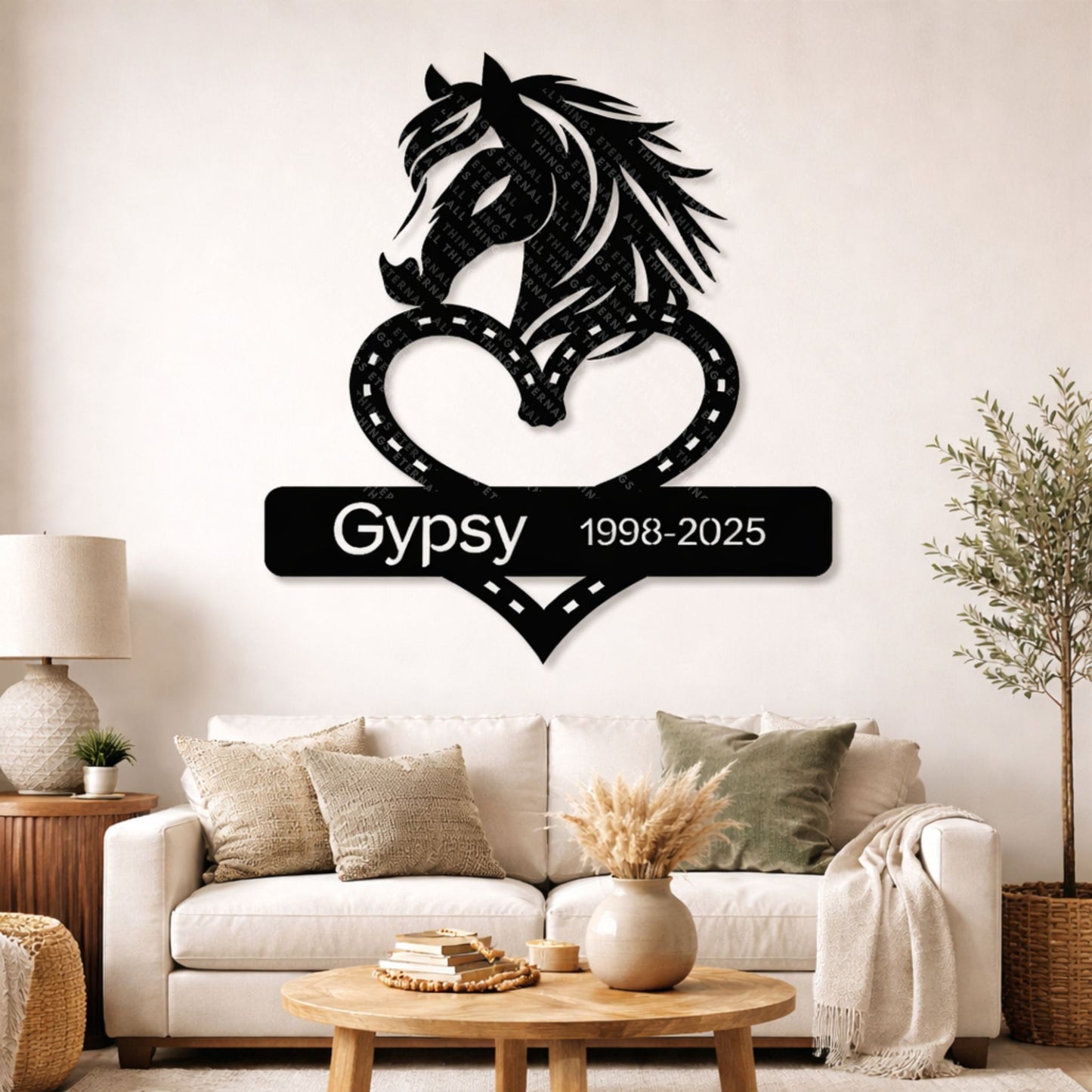 Custom Horse Memorial Metal Sign – A Loving Tribute with Name & Dates