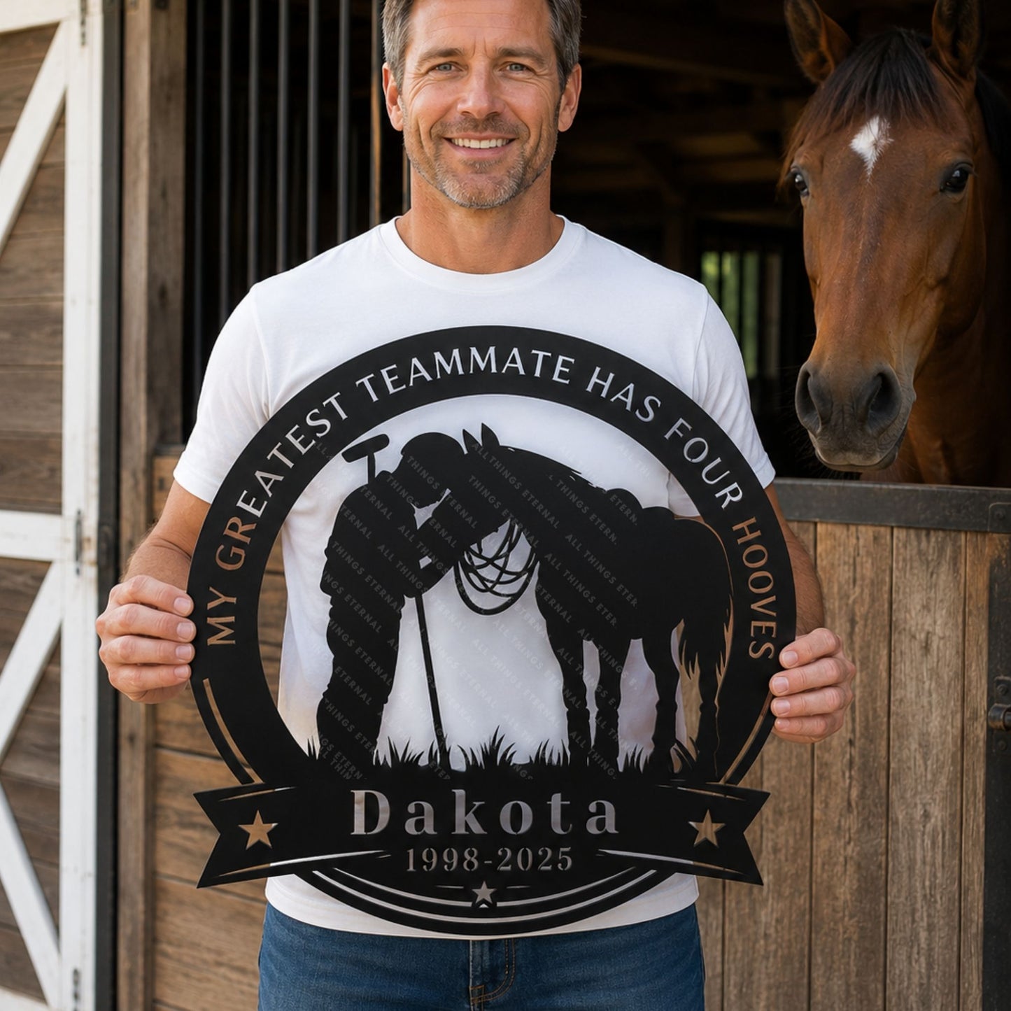 Personalized Polo Player Horse Memorial Metal Sign – Gift for Polo Players