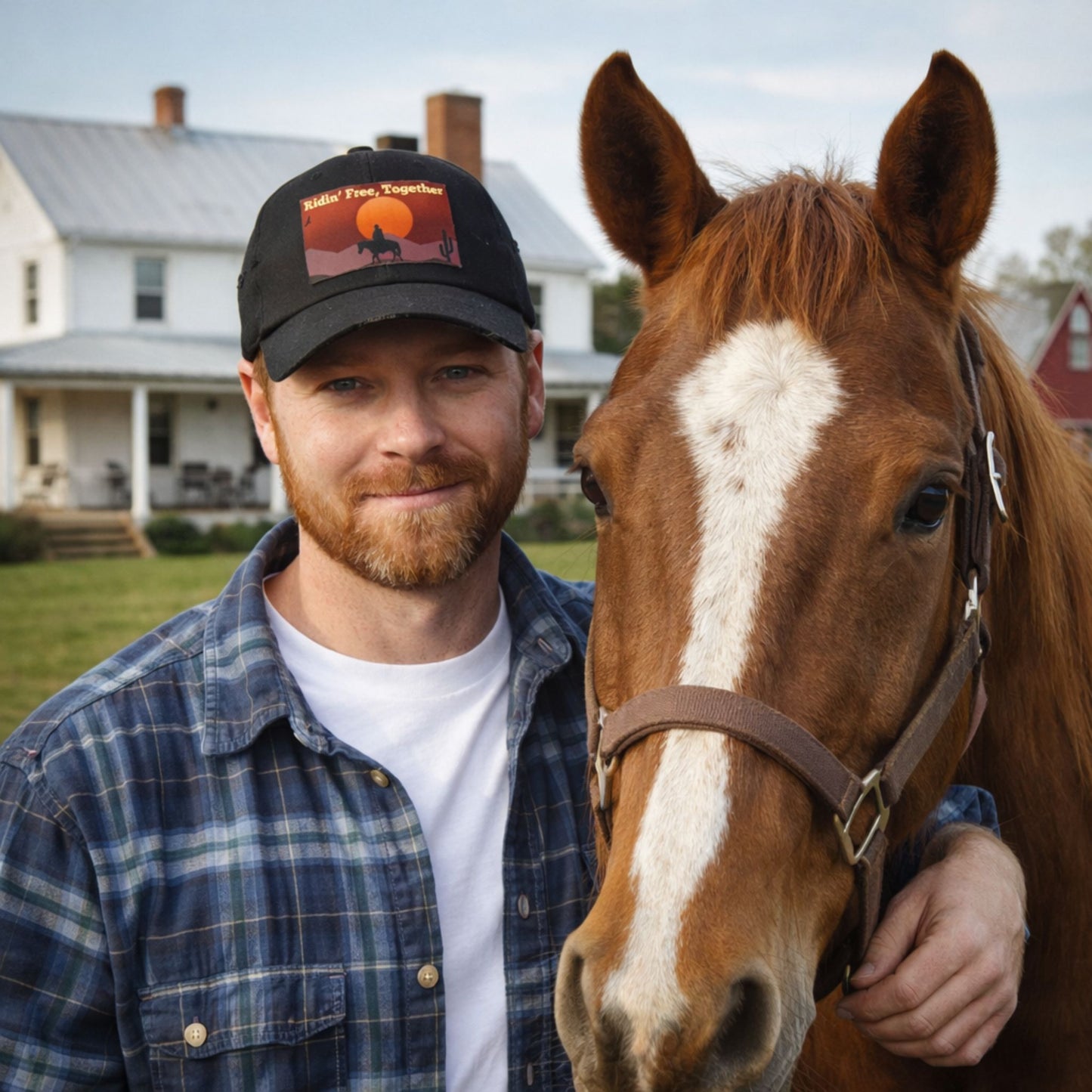 Ridin' Free Together Distressed Vintage Horse Cap