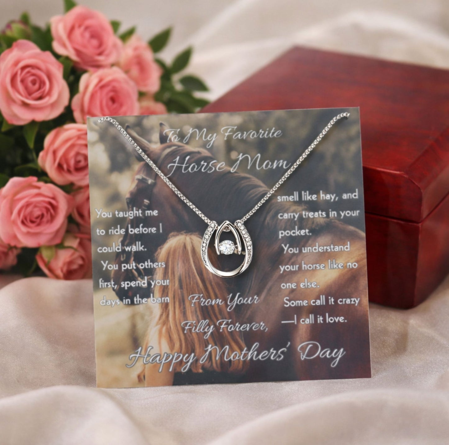 To My Favorite Horse Mom Necklace Gift for Mom Horse Lover Mothers Day Gift