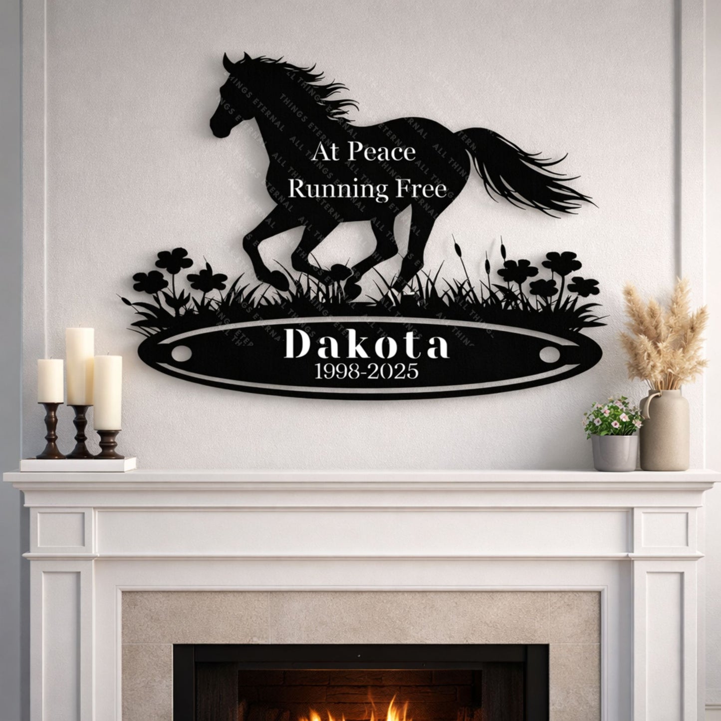 Personalized Horse Memorial Metal Sign – Custom Name & Dates