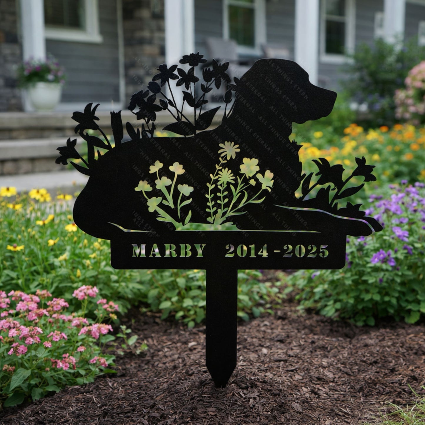 Pomeranian Custom Dog Memorial Stake – Personalized Metal Pet Garden Sign