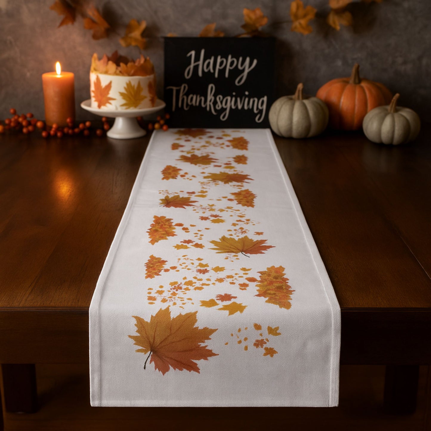 Fall Leaves Table Runner – Autumn Harvest & Thanksgiving Decor