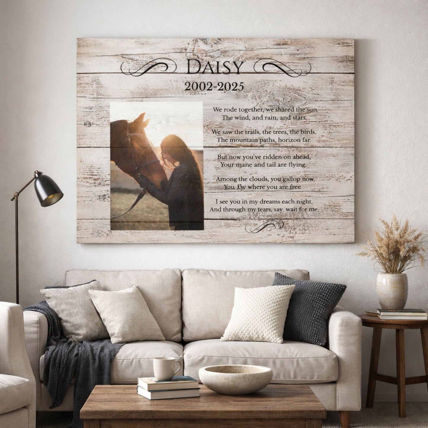 Personalized Horse Memorial Canvas – Custom Equine Photo Tribute