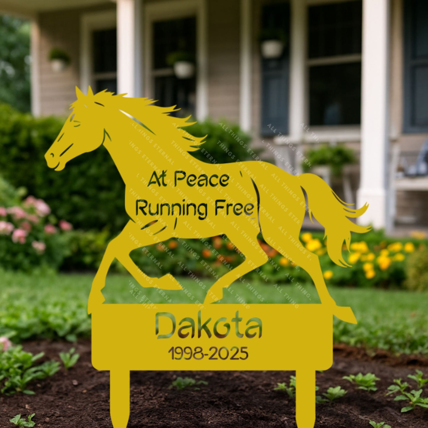 Horse Memorial Metal Grave Marker – Custom Personalized Tribute Sign