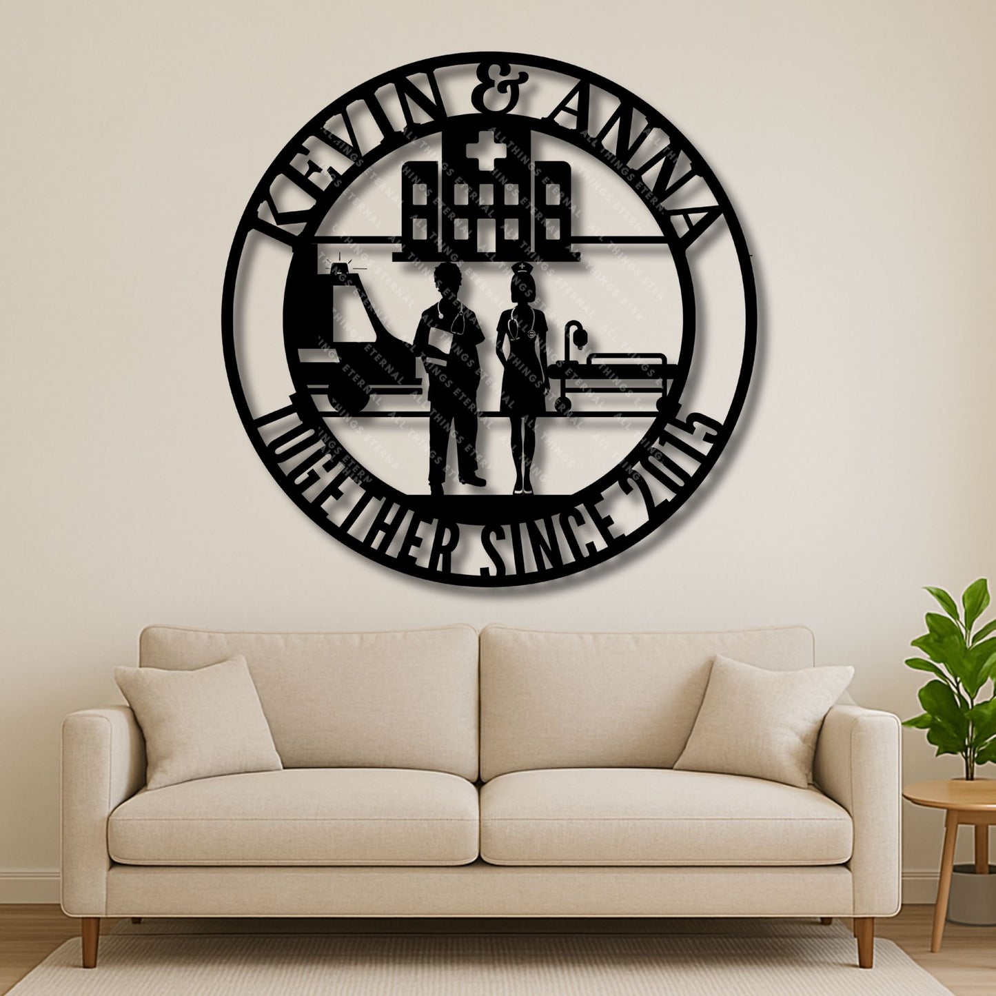 Personalized Doctor Couple Metal Sign – Custom Medical Gift