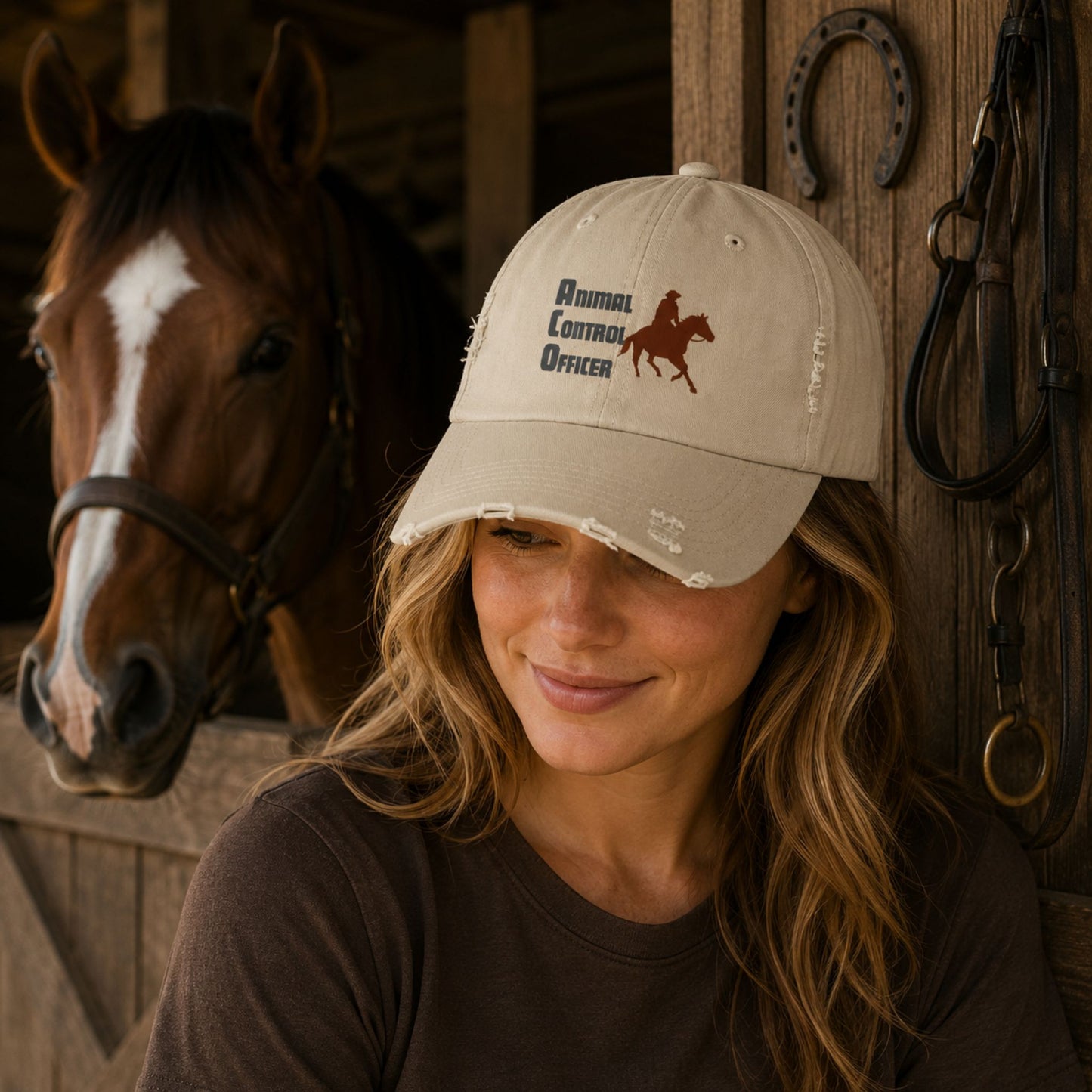 Animal Control Officer Distressed Cap — Cowboy & Horse Lovers Hat