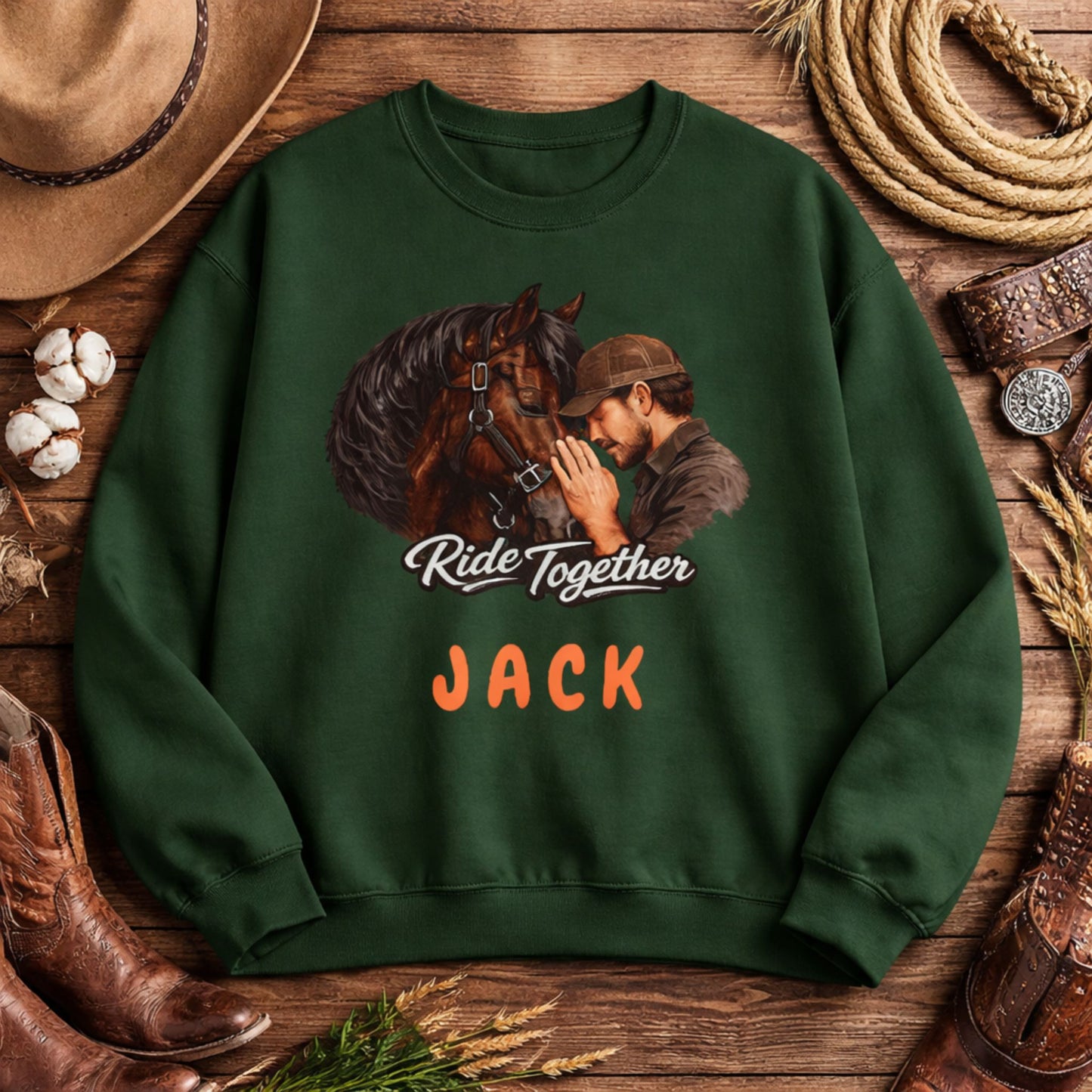 Personalized Ride Together Horse Sweatshirt for Men