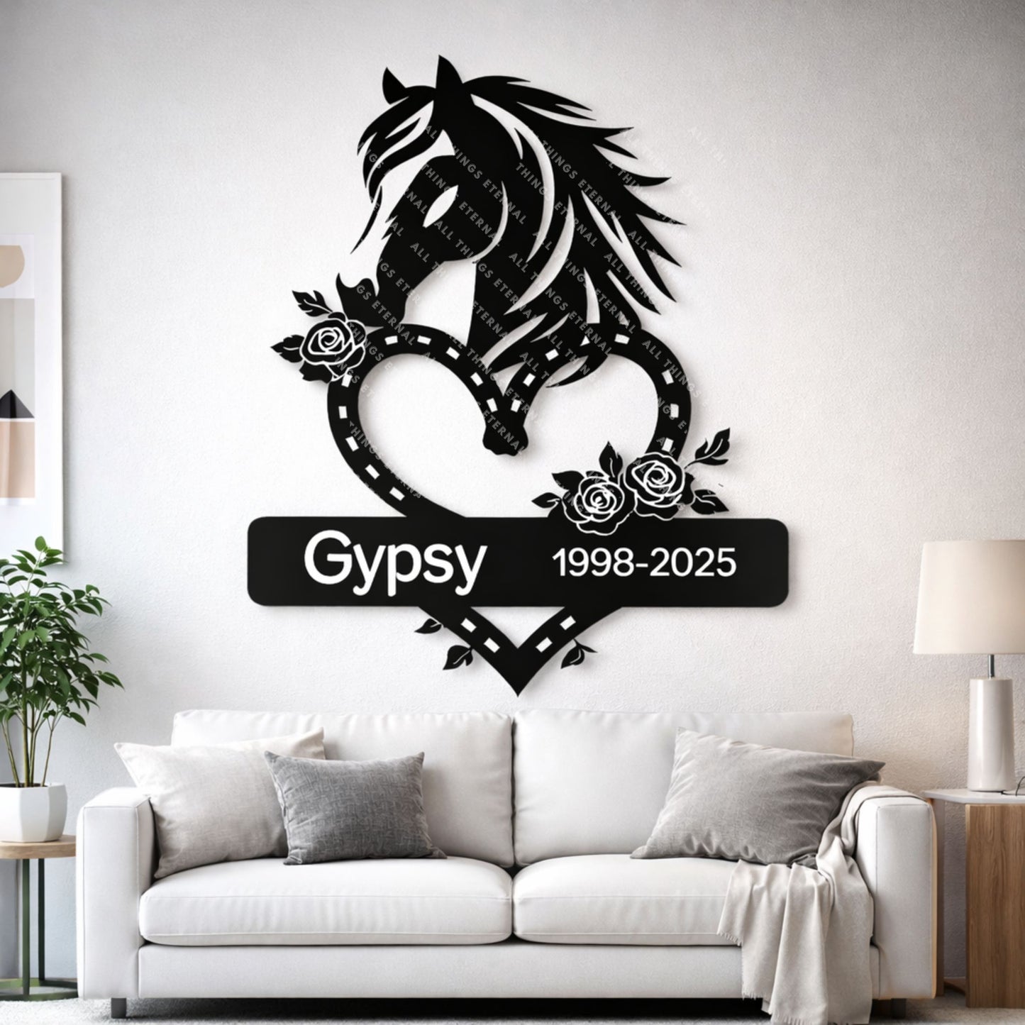 Personalized Horse Memorial Metal Sign – Custom Equine Tribute with Name & Dates