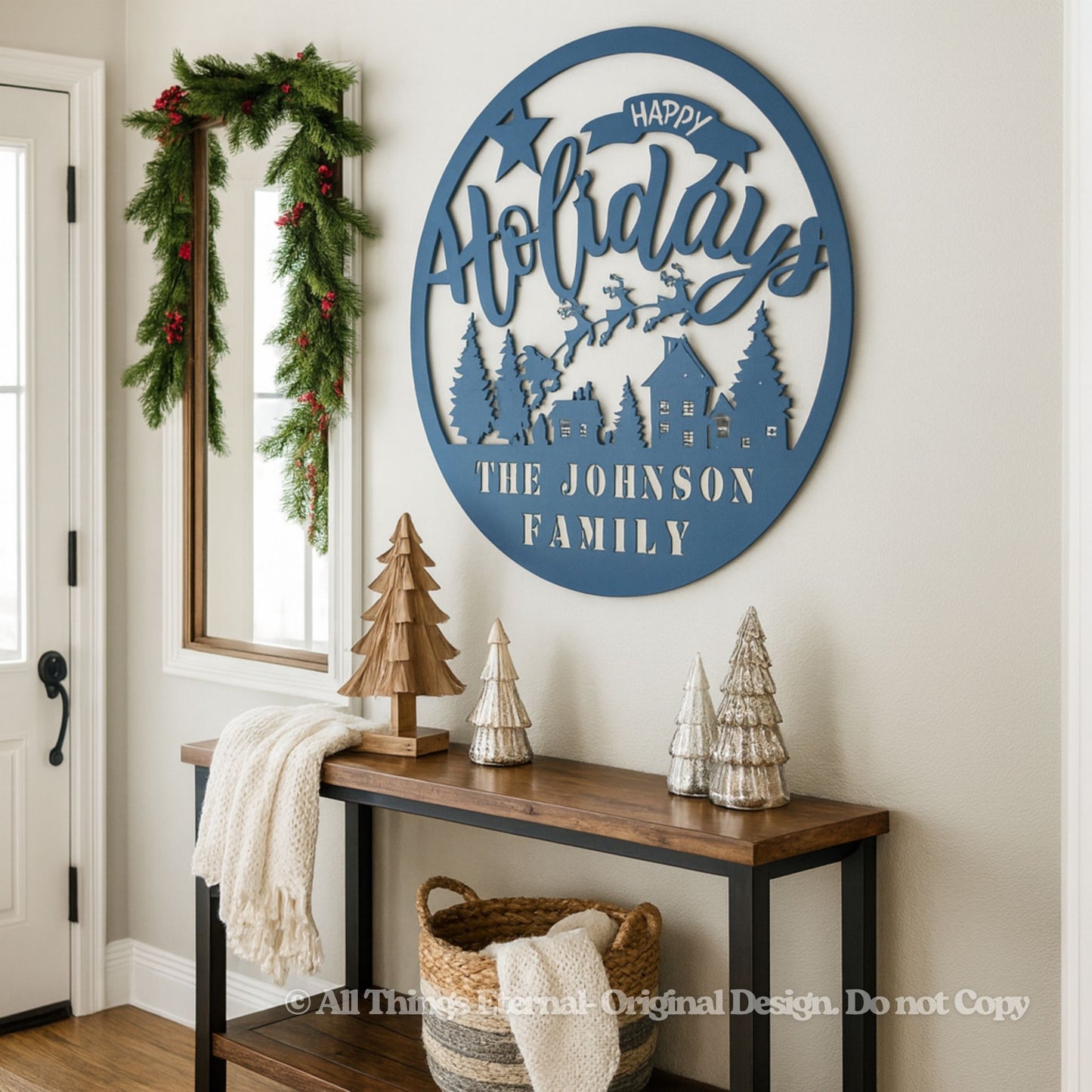 Custom Family Name Holiday Metal Sign – Personalized Christmas Wall Art Home  Decoration