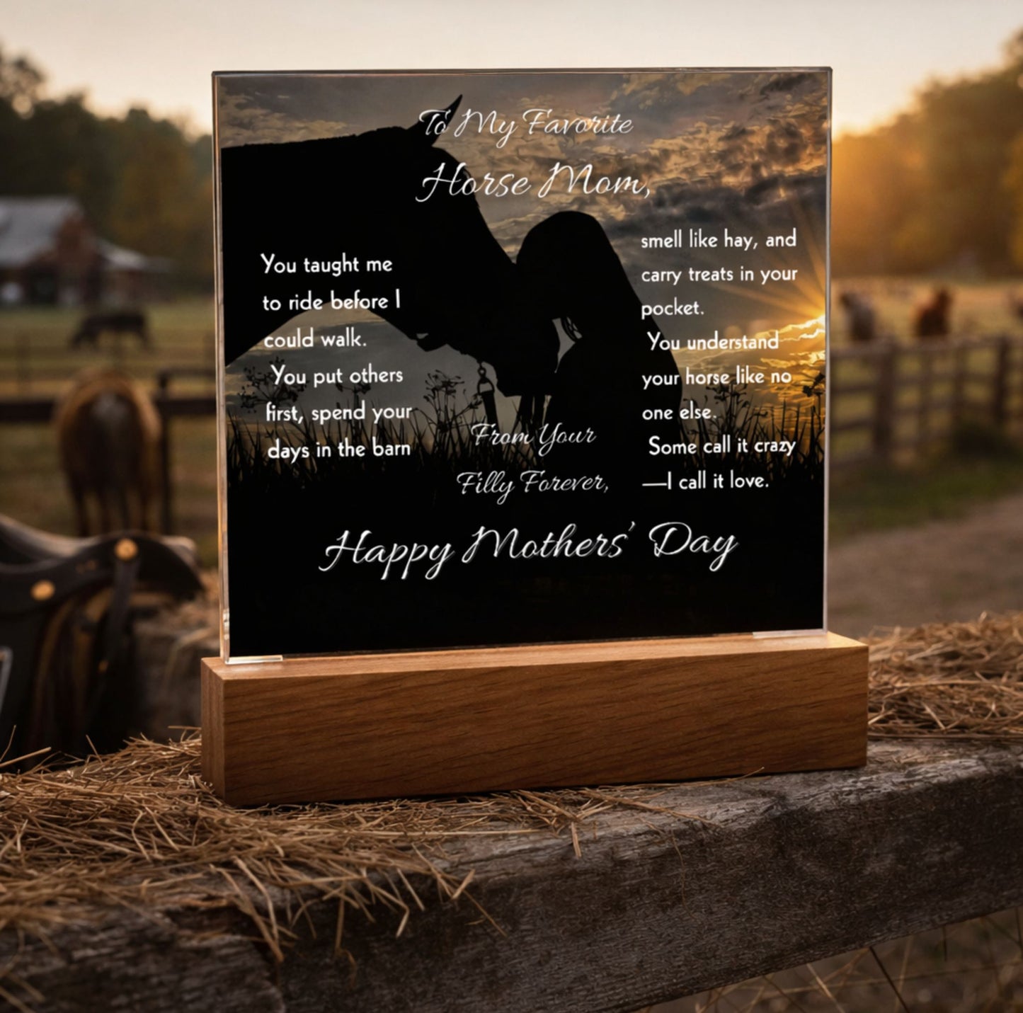 To My Favorite Horse  Mom Acrylic Plaque – Mother's Day Horse Gift