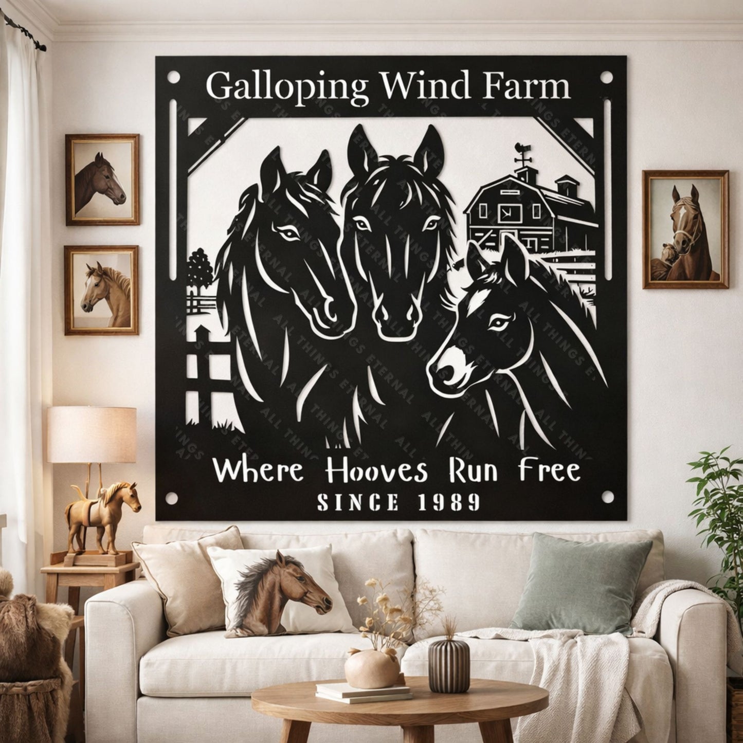 Personalized Horse Farm Metal Sign | Custom Ranch Name Decor